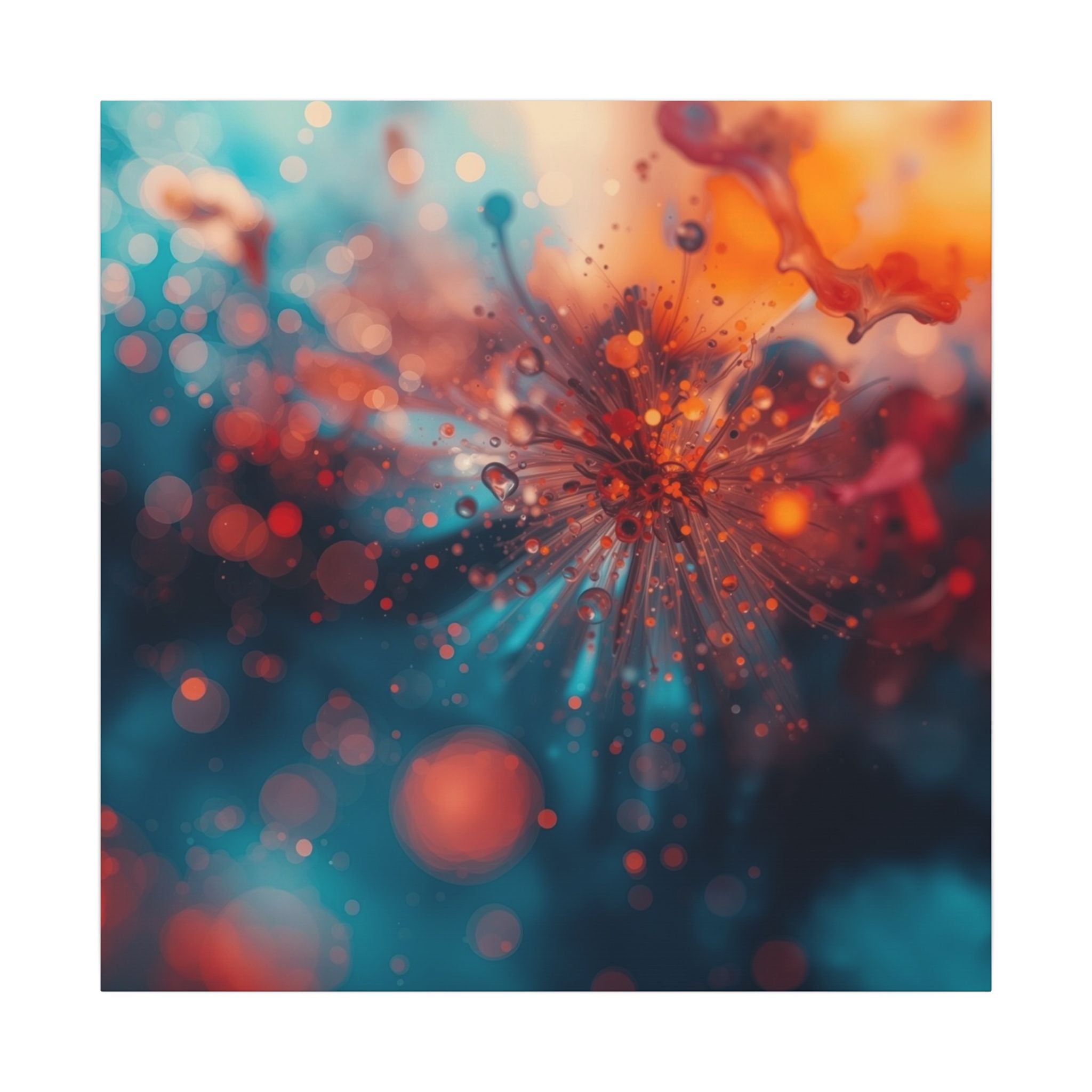 SPARKBURST ember starburst abstract art in a warm-toned walk-in closet dressing room