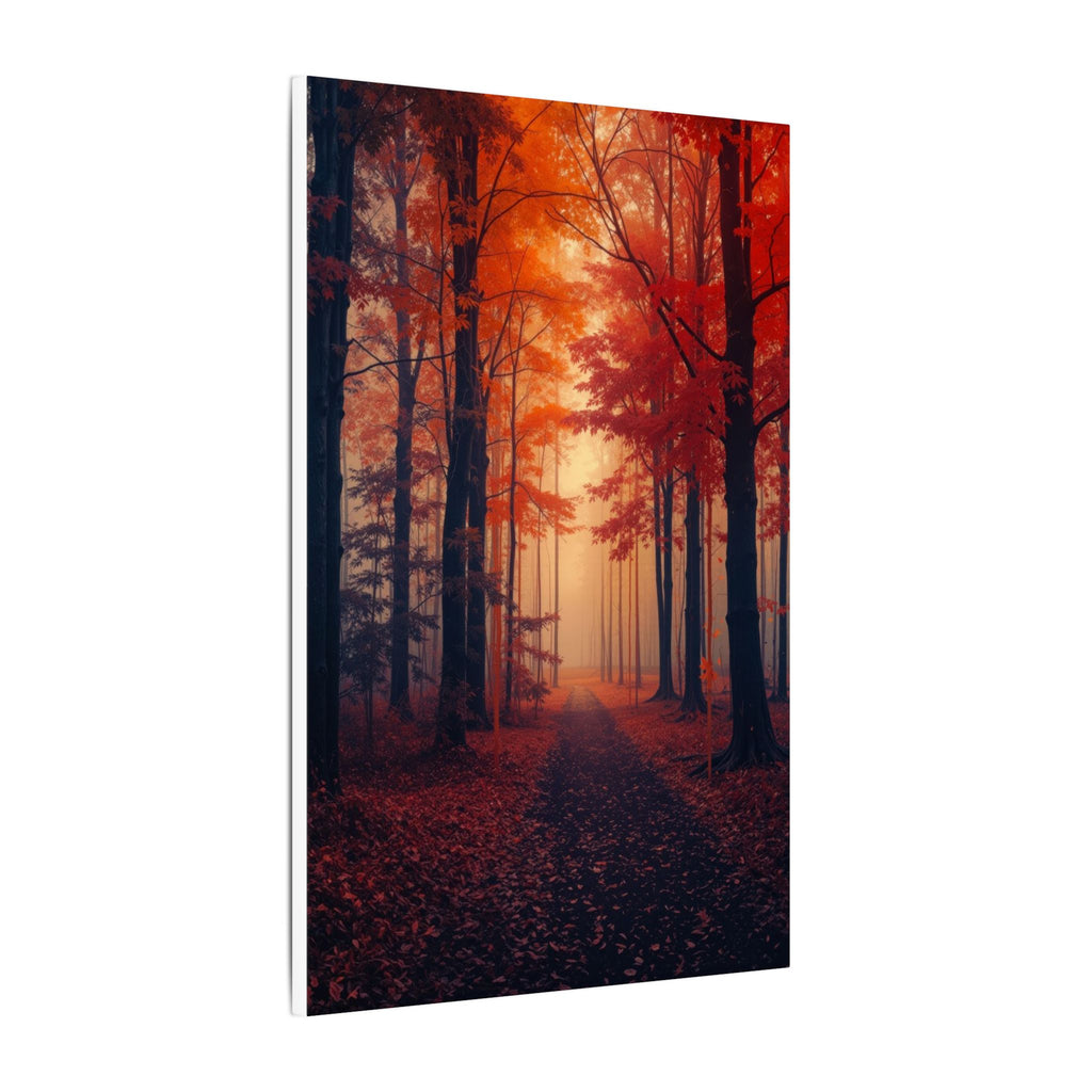 AMBER FOREST — Abstract Autumn Forest Framed Canvas Wall Art