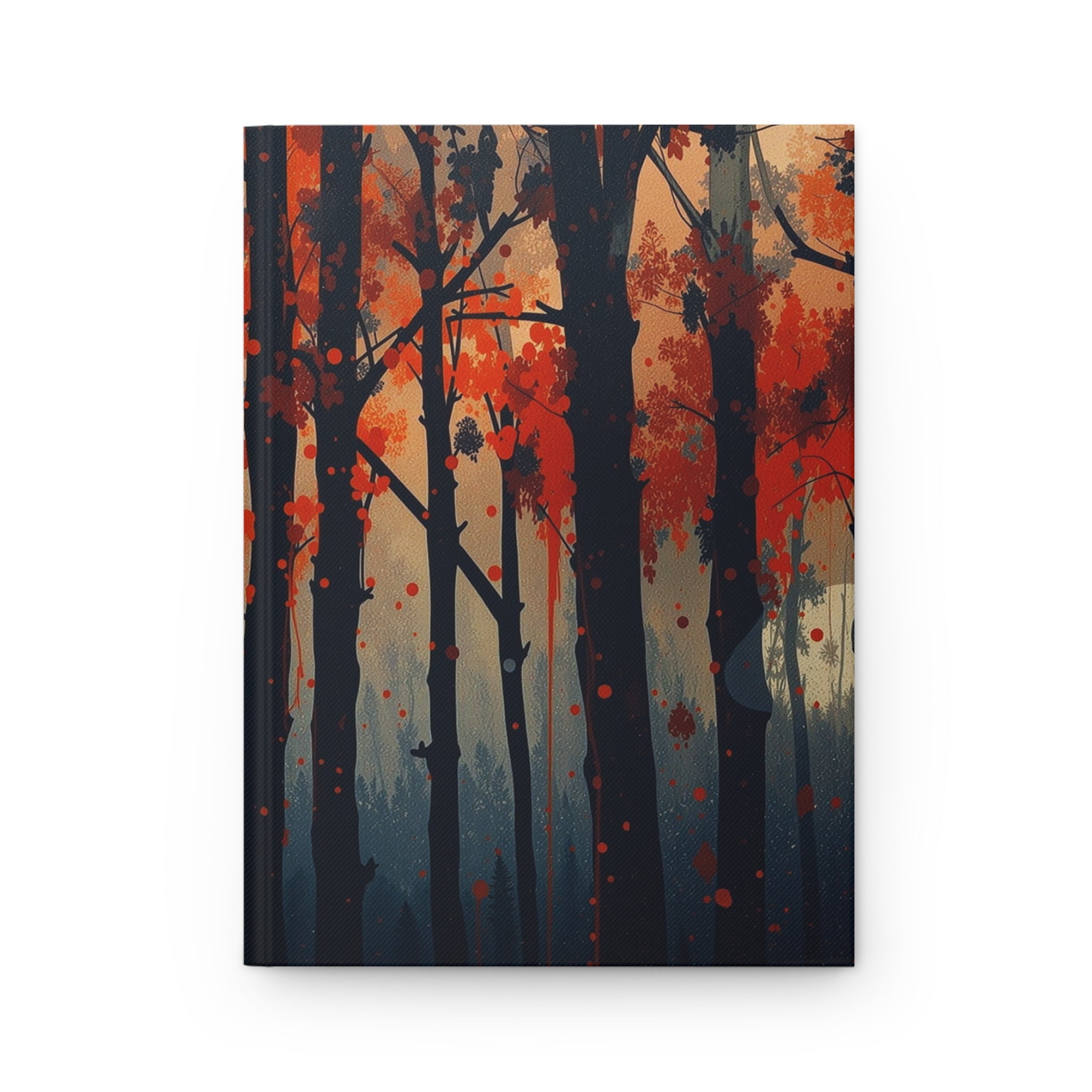 EMBERLINE burning canopy hardcover art journal by Scattercrate — ember-orange moody forest notebook