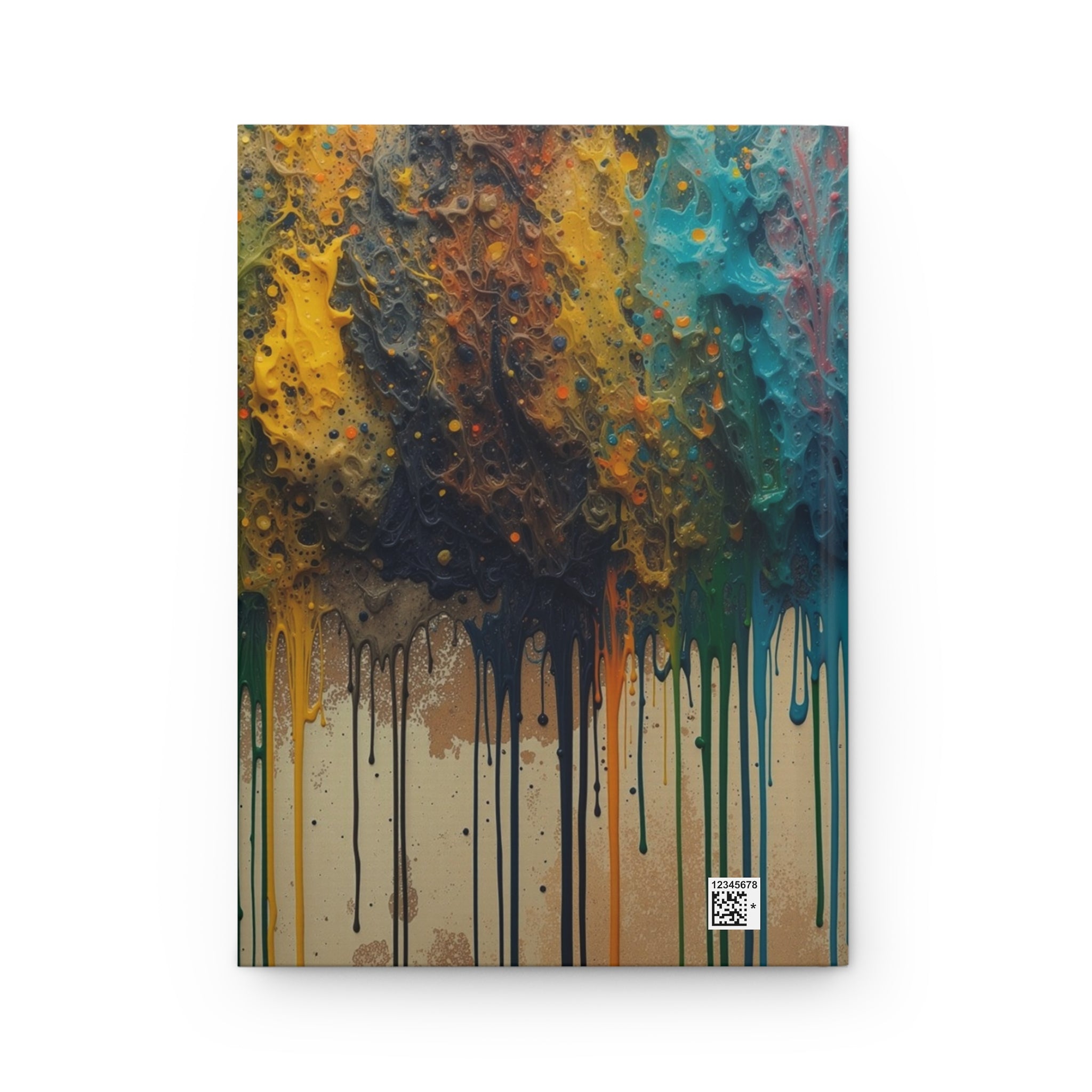 CHROMAFALL full-spectrum paint drop hardcover art journal by Scattercrate — bold maximalist color explosion
