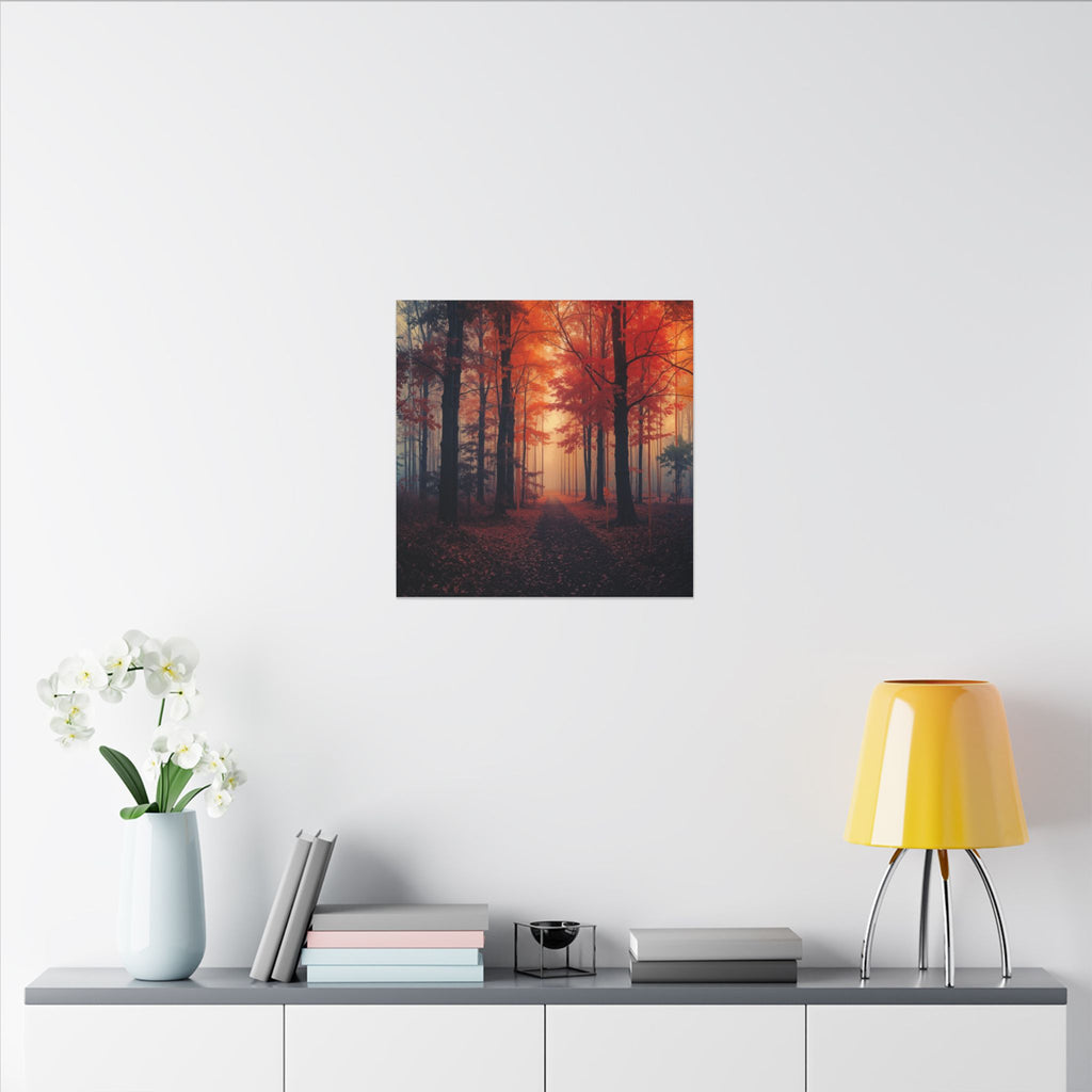 AMBER FOREST — Warm Golden Forest Framed Canvas Wall Art