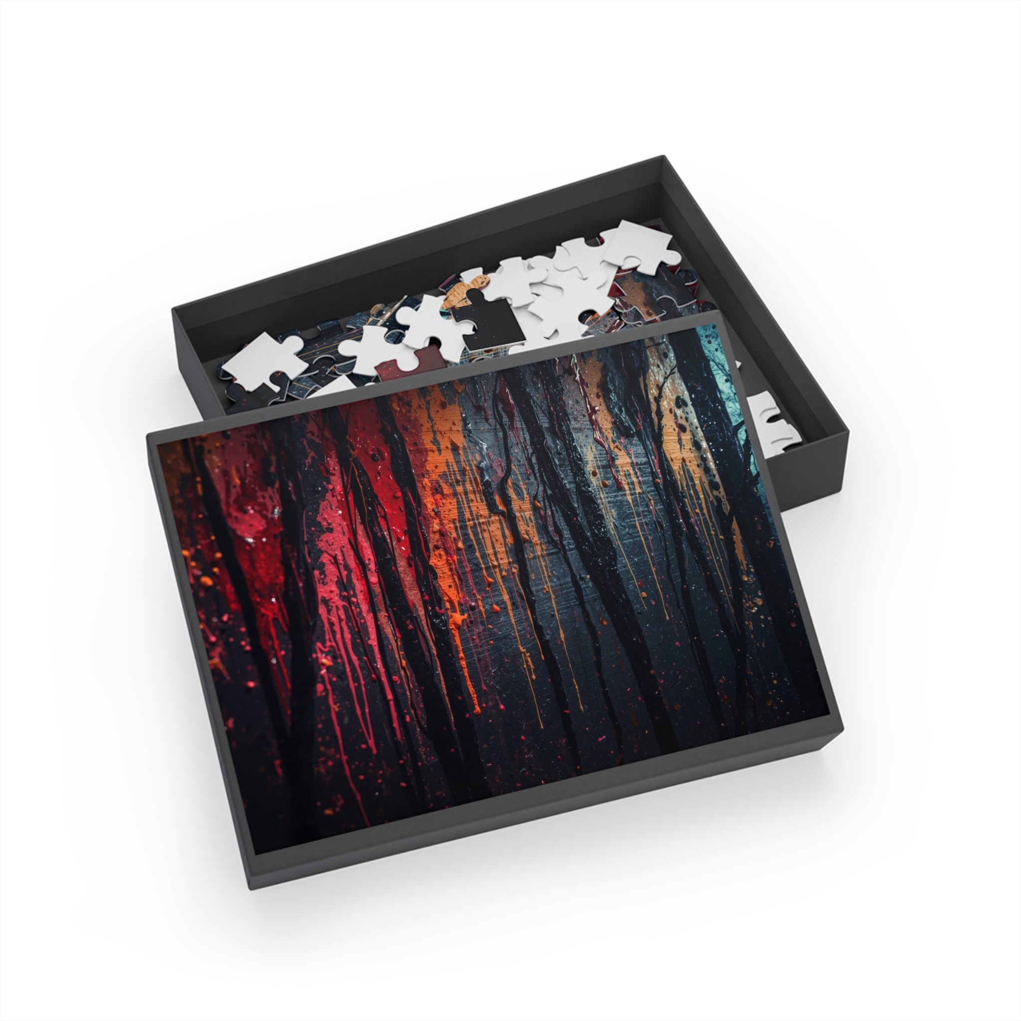 VESPER 500-piece abstract forest art puzzle by Scattercrate — twilight moody forest jigsaw gift
