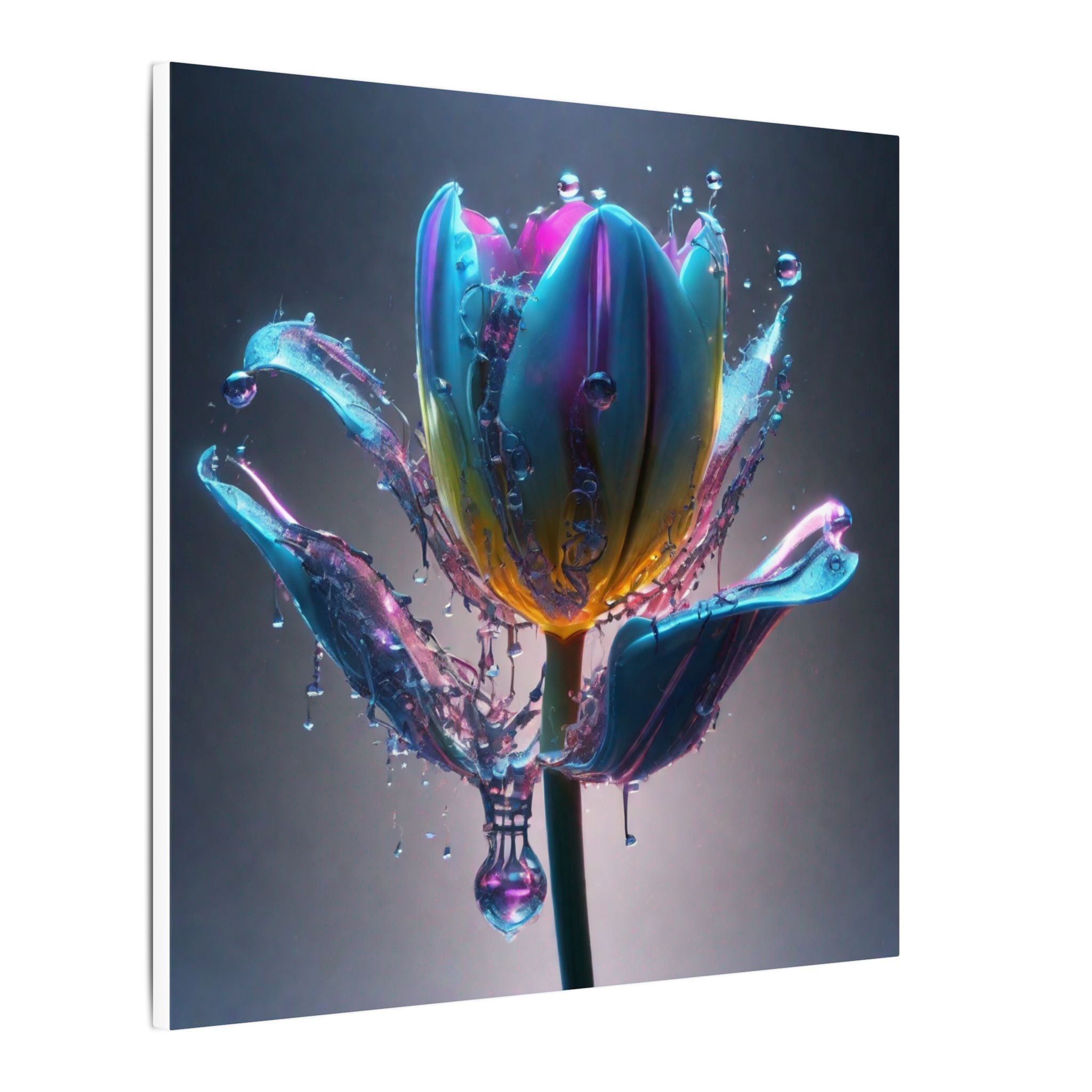 REFRACT square canvas art print by Scattercrate — iridescent abstract alien-aesthetic wall art
