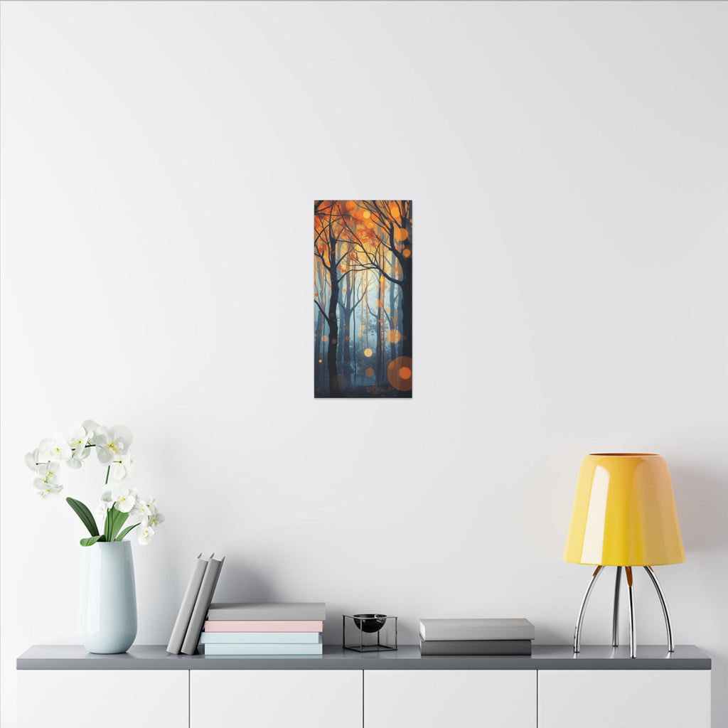 GLOW FOREST — Abstract Forest Lights Framed Canvas Wall Art