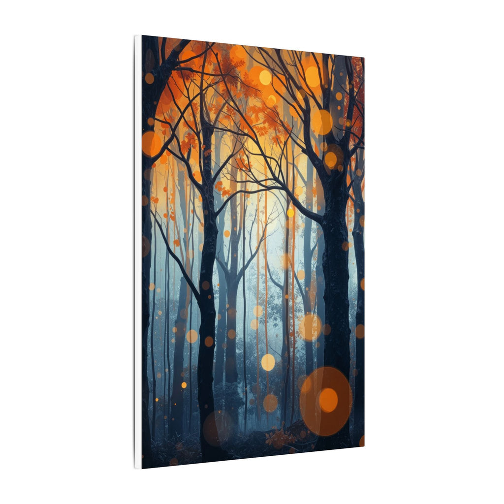 GLOW FOREST — Abstract Forest Lights Framed Canvas Wall Art