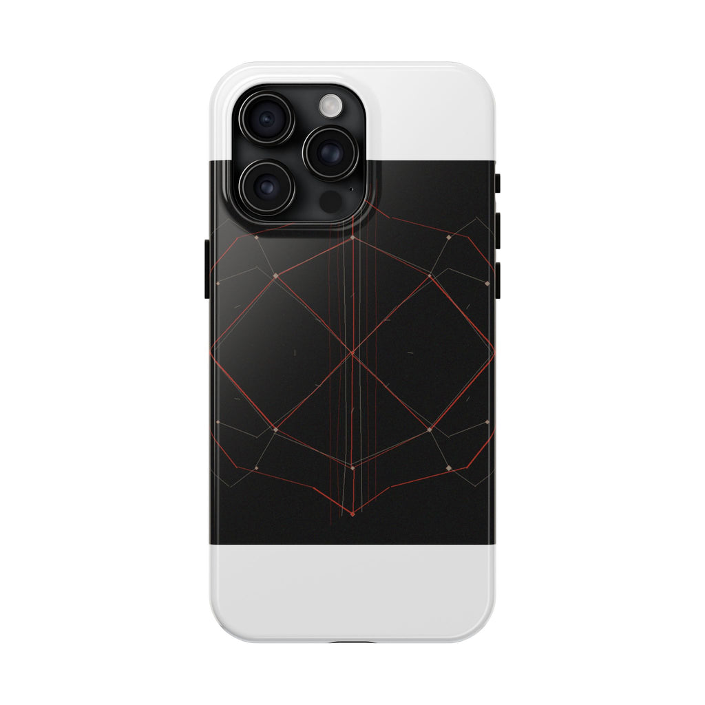 Dead Reckoning tough phone case by Scattercrate — abstract navigation art, dark geometric protective case