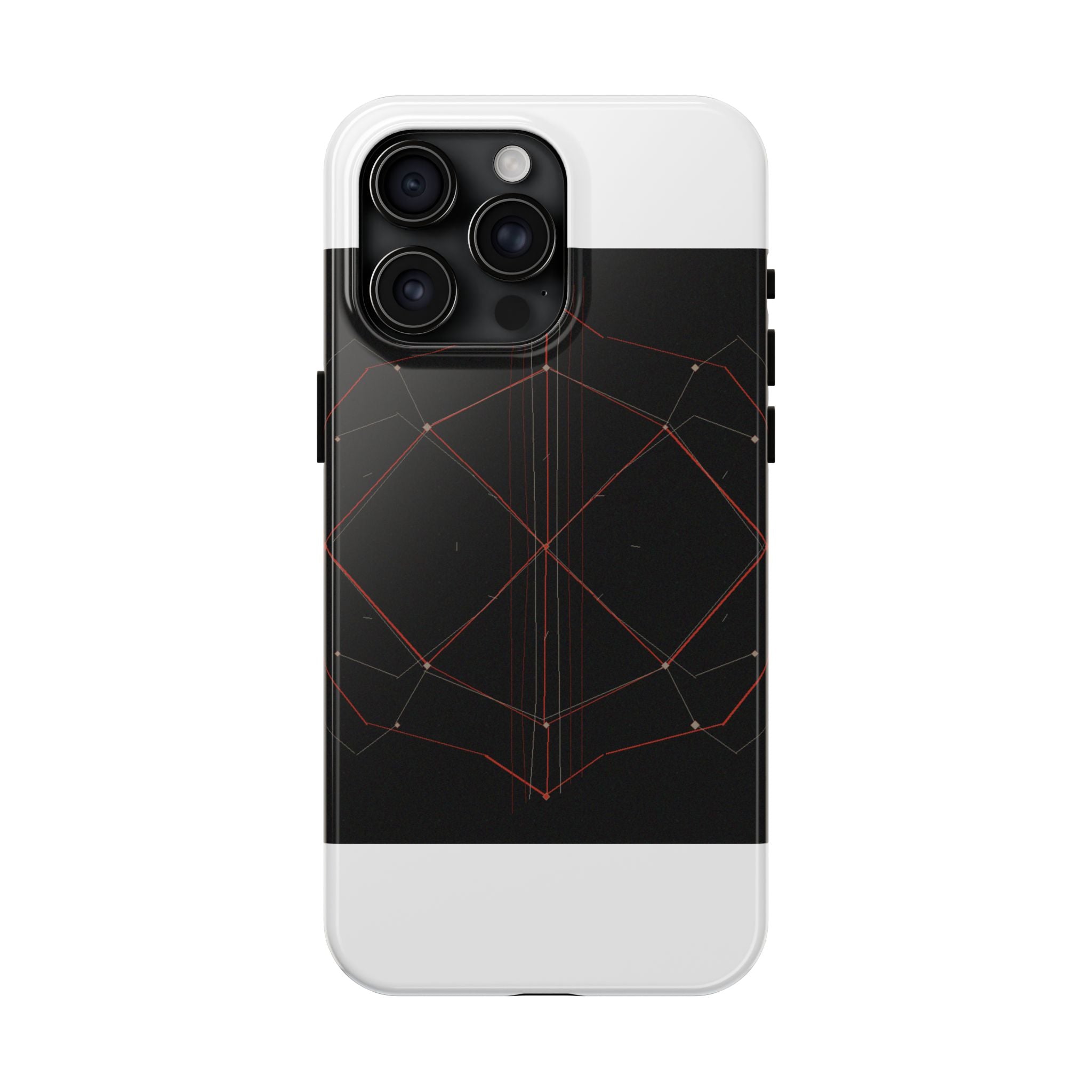 Dead Reckoning tough phone case by Scattercrate — abstract navigation art, dark geometric protective case