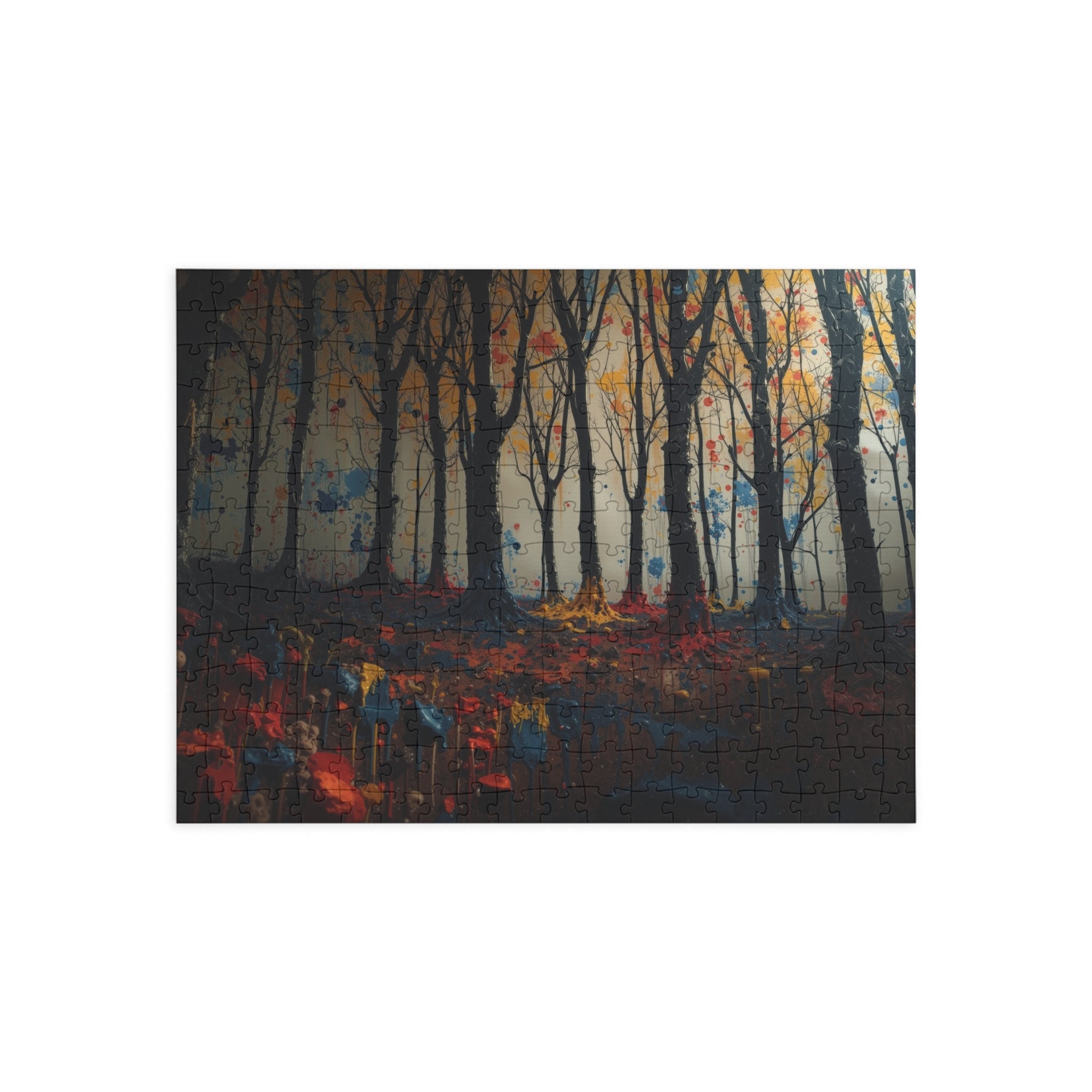IMPASTO 500-piece abstract forest art puzzle by Scattercrate — textured moody forest jigsaw gift