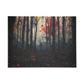 HUSHWOOD 500-piece abstract forest art puzzle by Scattercrate — hushed moody forest jigsaw gift