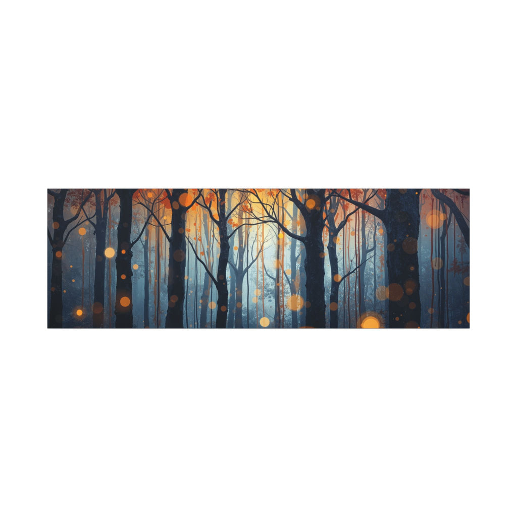 GLOW FOREST — Abstract Forest Lights Framed Canvas Wall Art