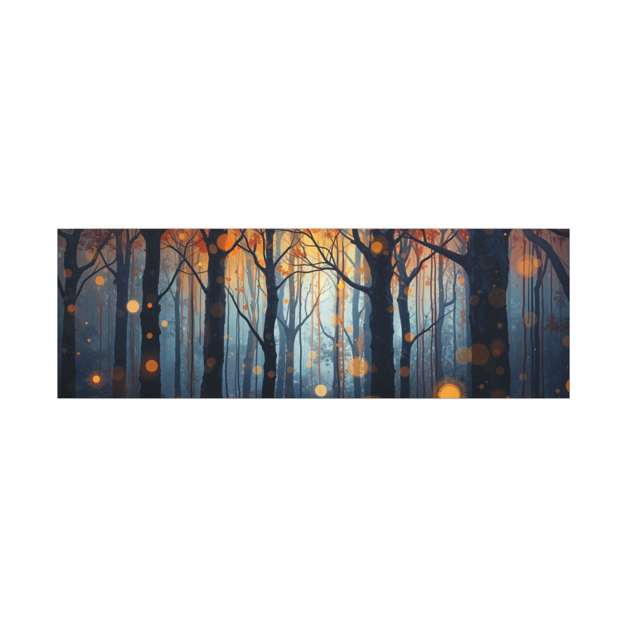 GLOW FOREST — Abstract Forest Lights Framed Canvas Wall Art