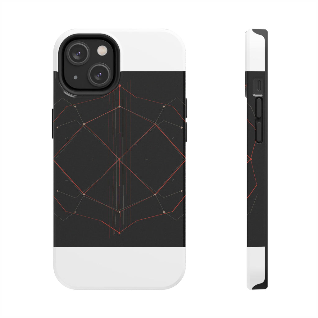 Dead Reckoning tough phone case by Scattercrate — abstract navigation art, dark geometric protective case