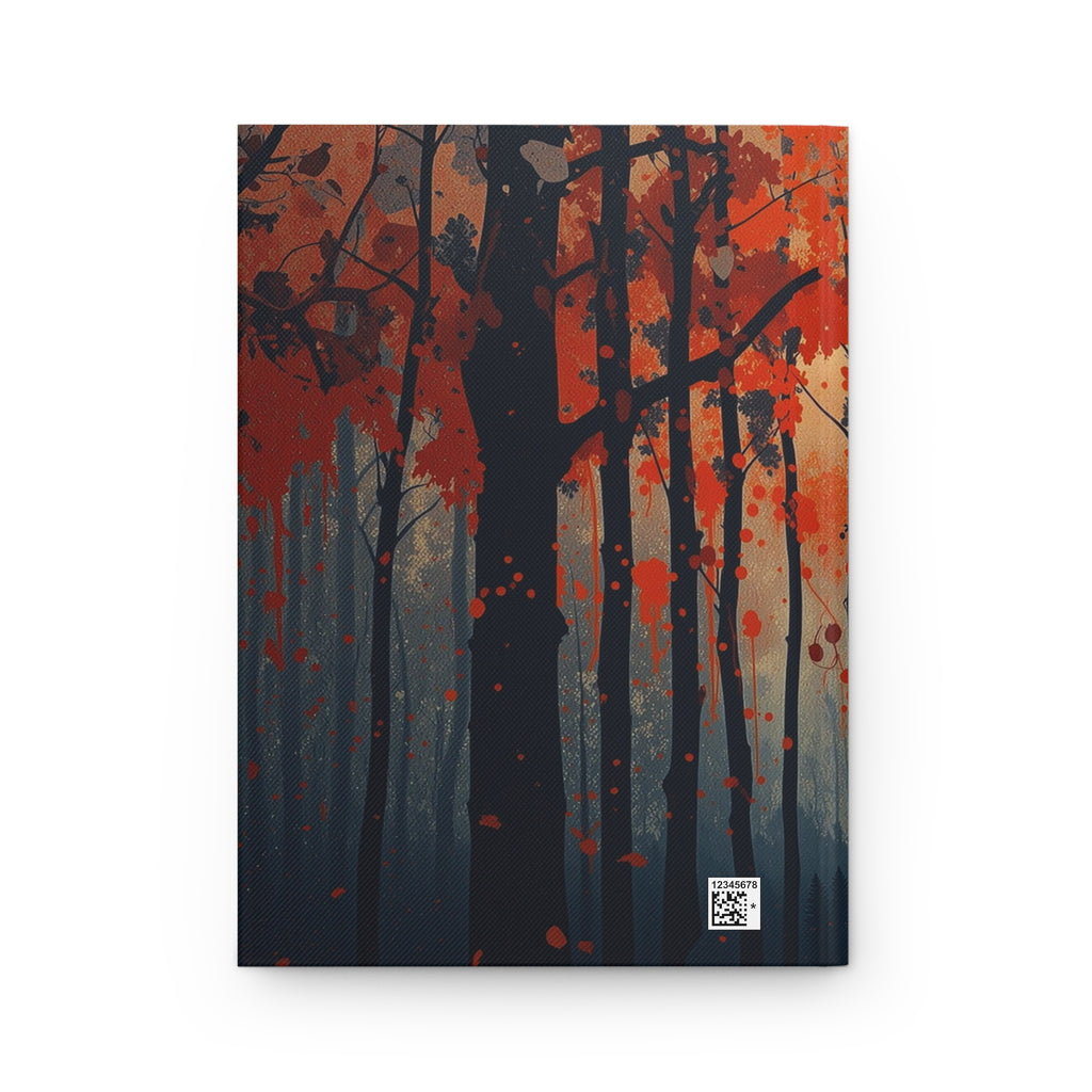 EMBERLINE burning canopy hardcover art journal by Scattercrate — ember-orange moody forest notebook