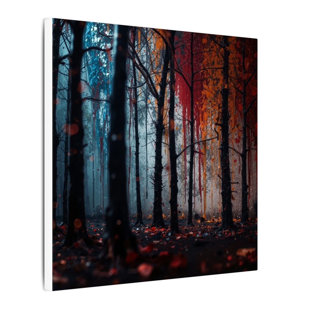 FROSTEMBER frost and ember forest framed canvas wall art by Scattercrate — icy-and-fire moody decor
