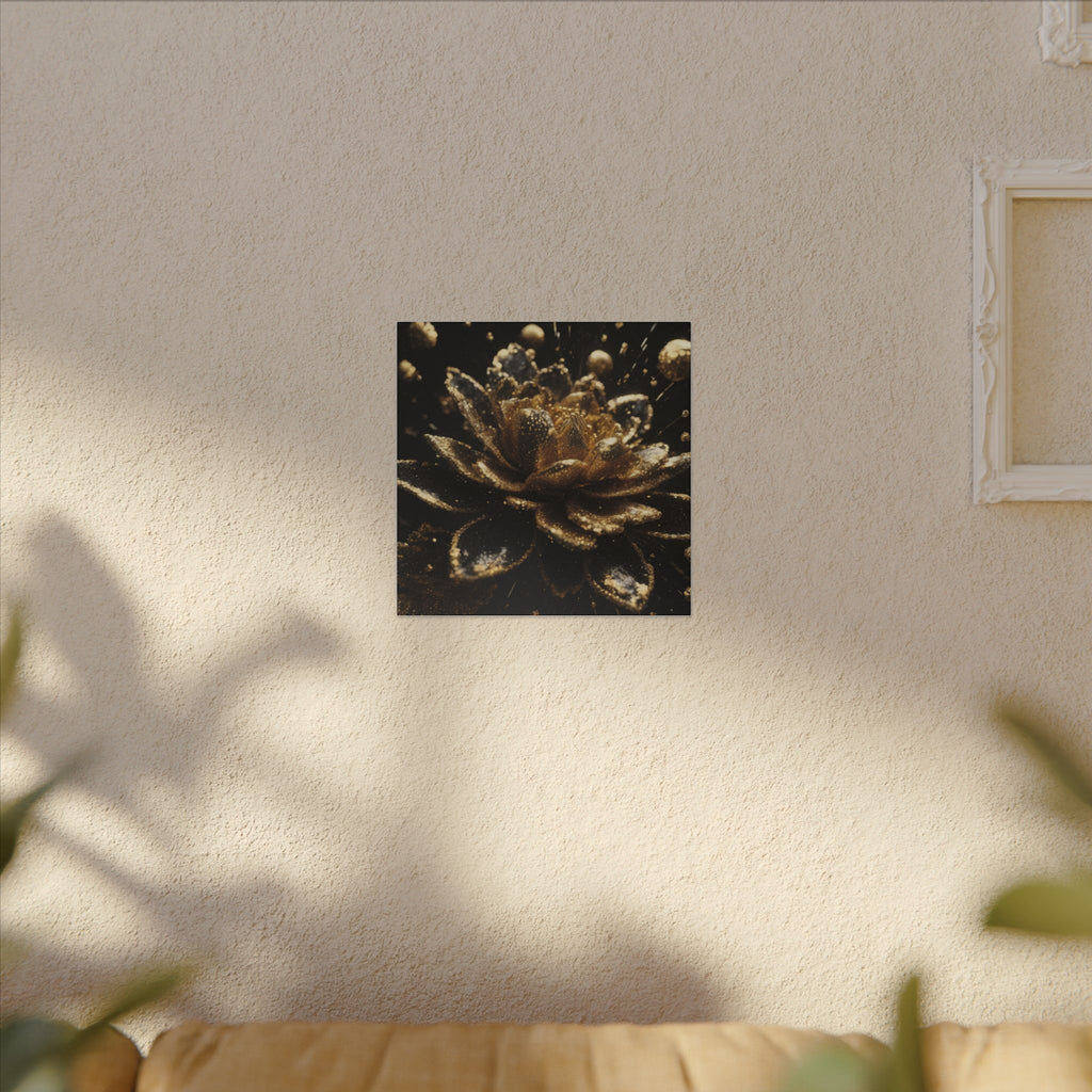 AURUM — Crystallized Black and Gold Abstract Canvas Wall Art | Scattercrate