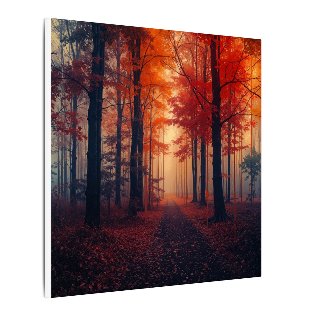 AMBER FOREST — Abstract Autumn Forest Framed Canvas Wall Art