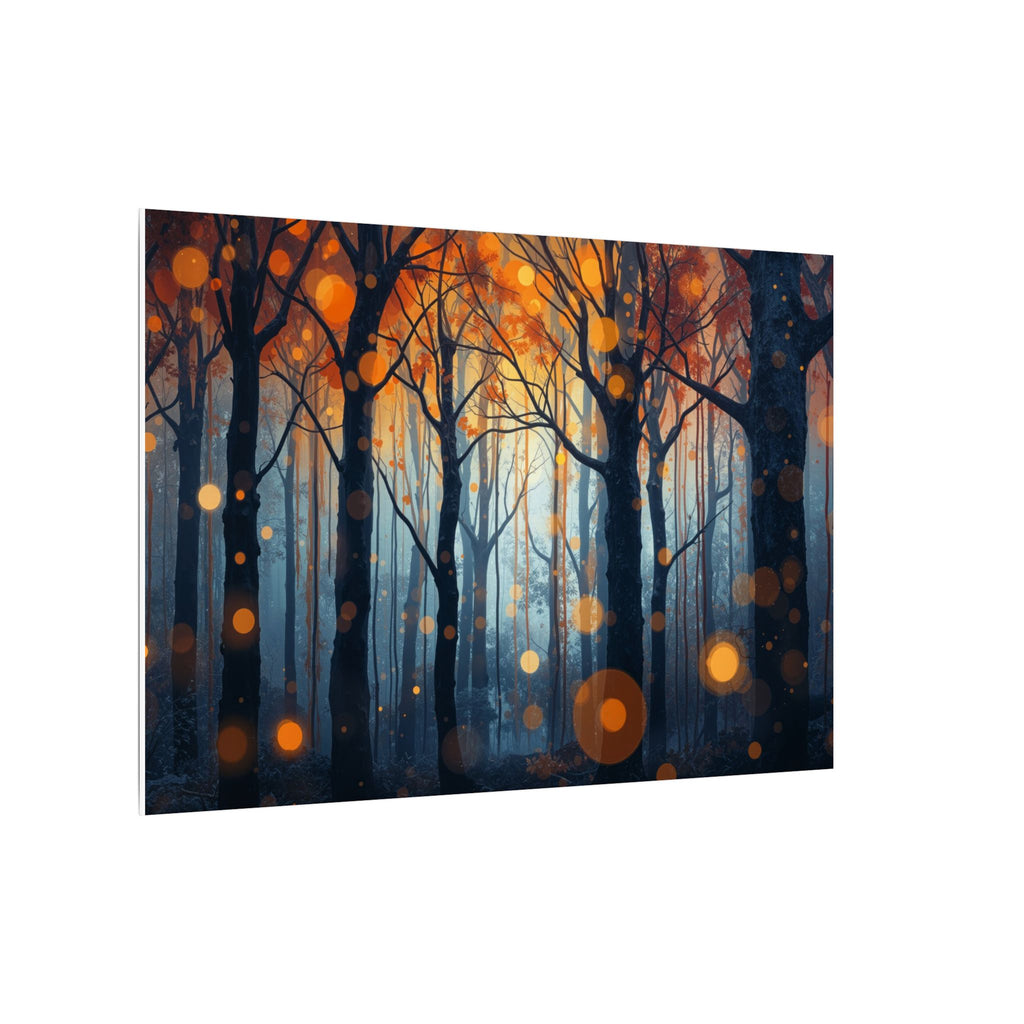 GLOW FOREST — Abstract Forest Lights Framed Canvas Wall Art