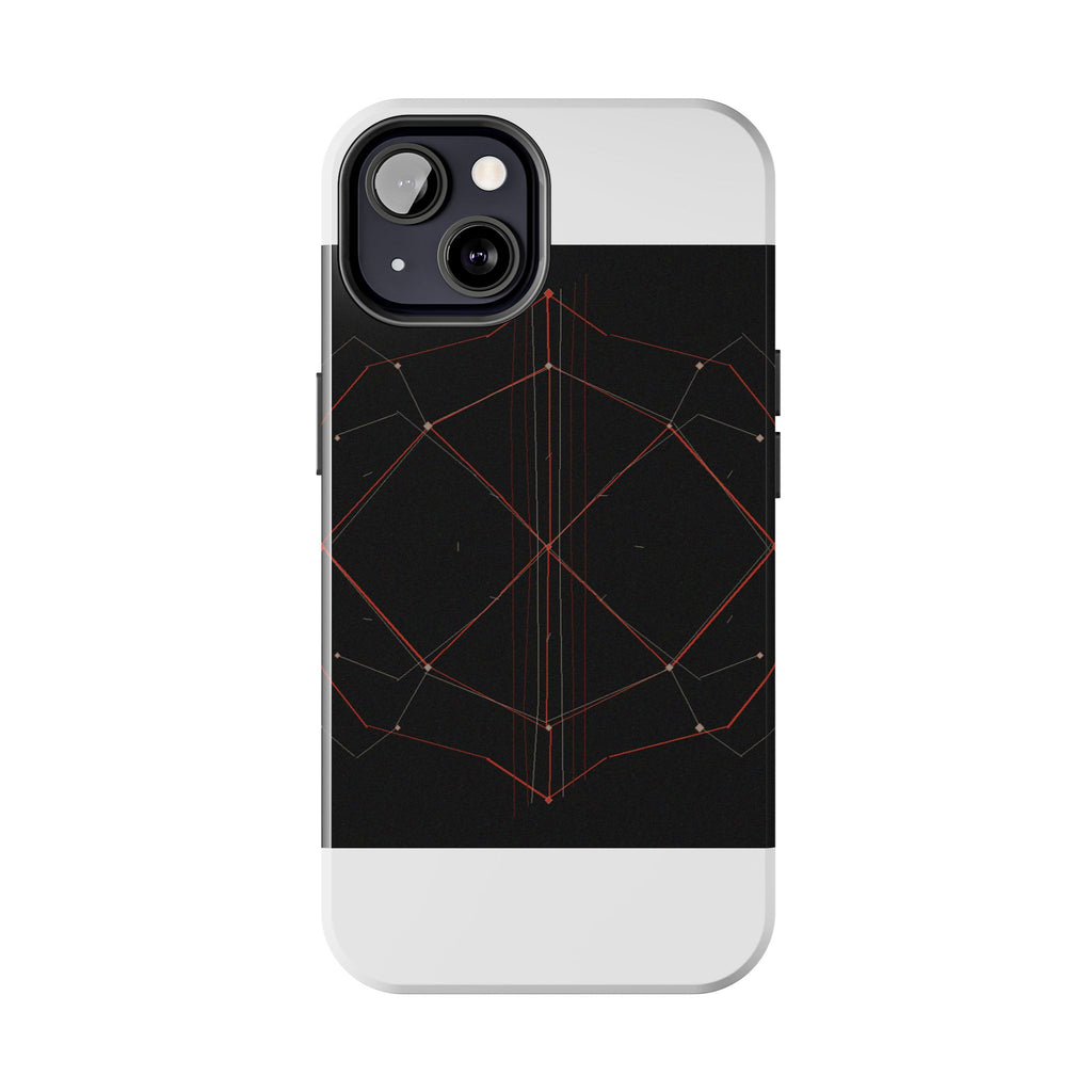 Dead Reckoning tough phone case by Scattercrate — abstract navigation art, dark geometric protective case