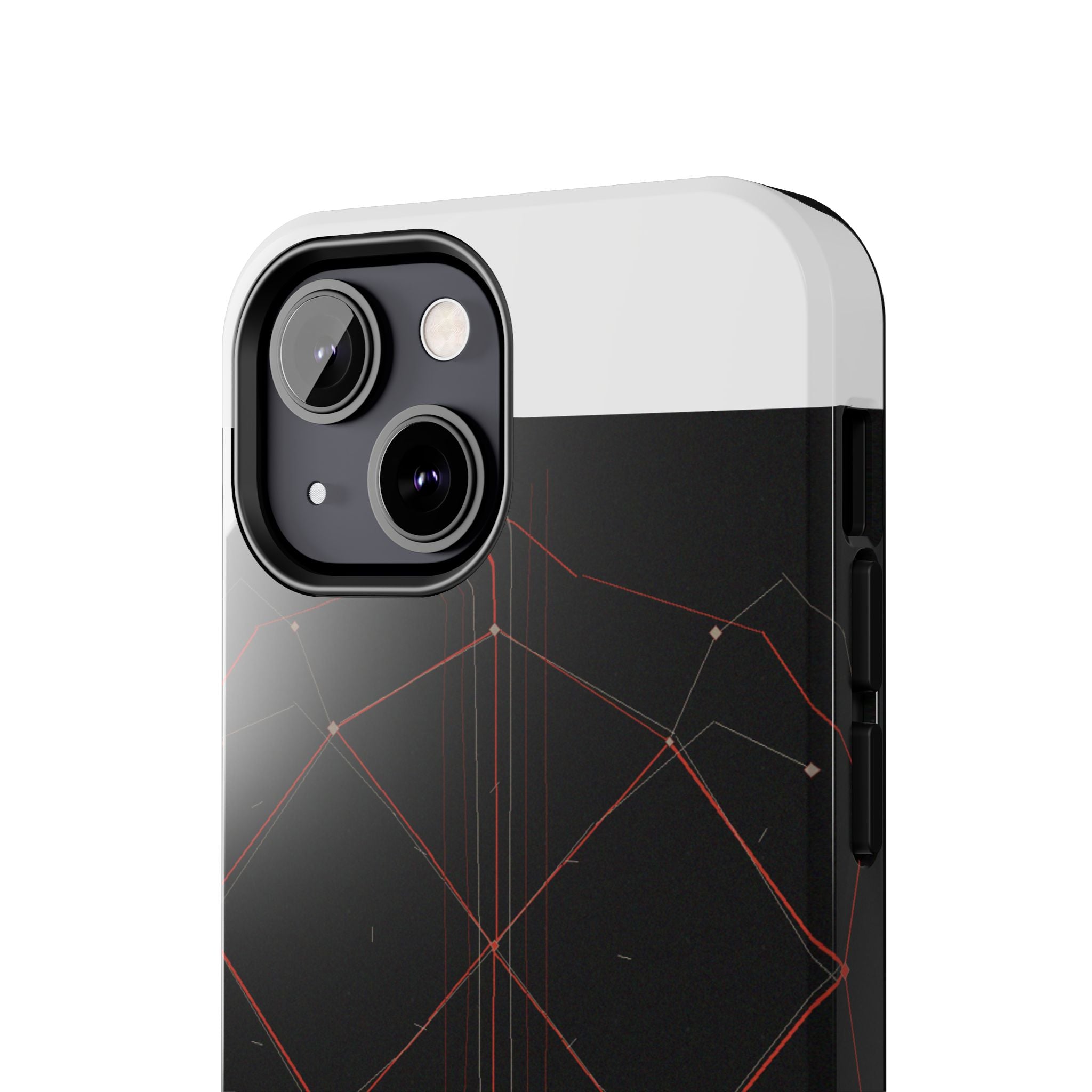 Dead Reckoning tough phone case by Scattercrate — abstract navigation art, dark geometric protective case
