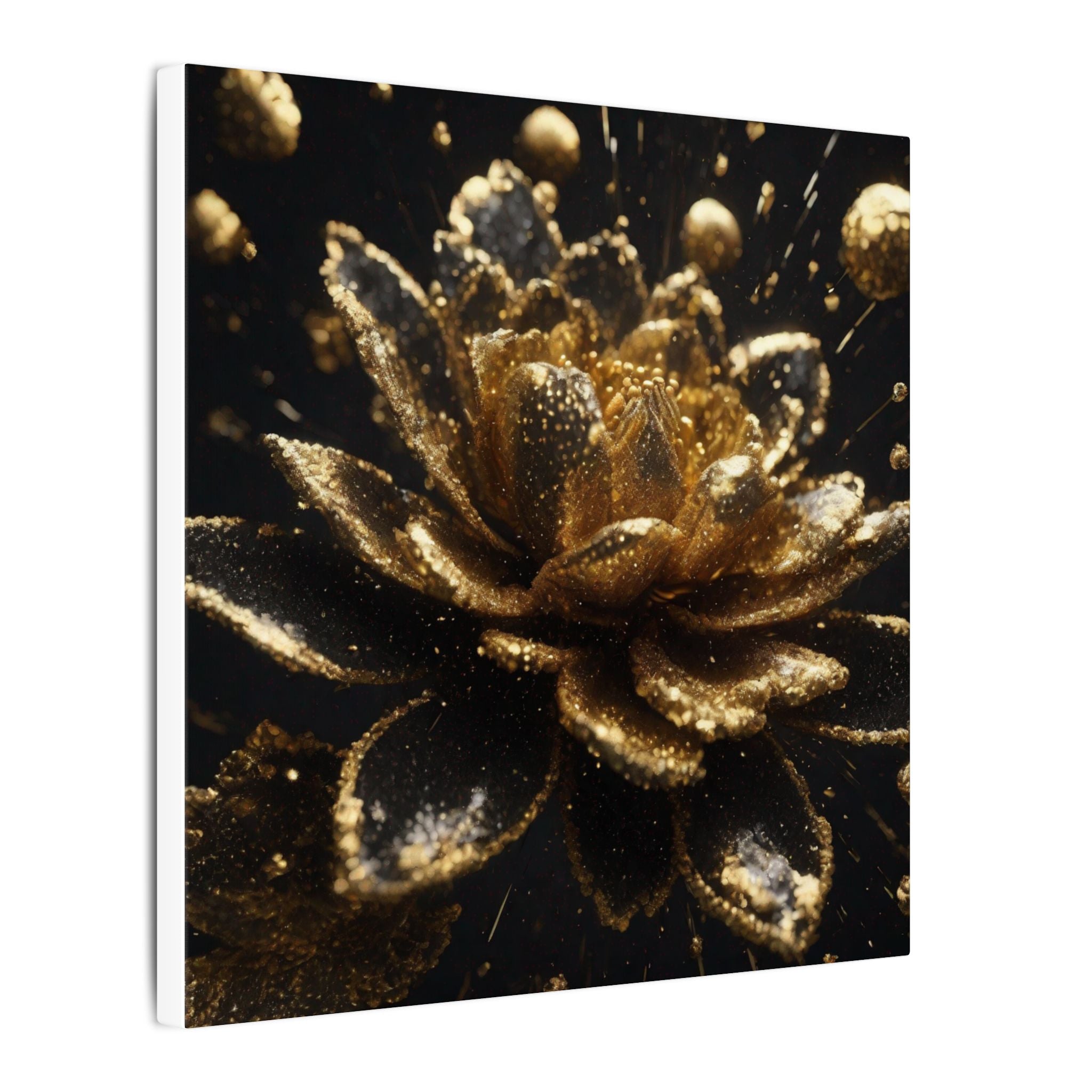 AURUM — Crystallized Black and Gold Abstract Canvas Wall Art | Scattercrate