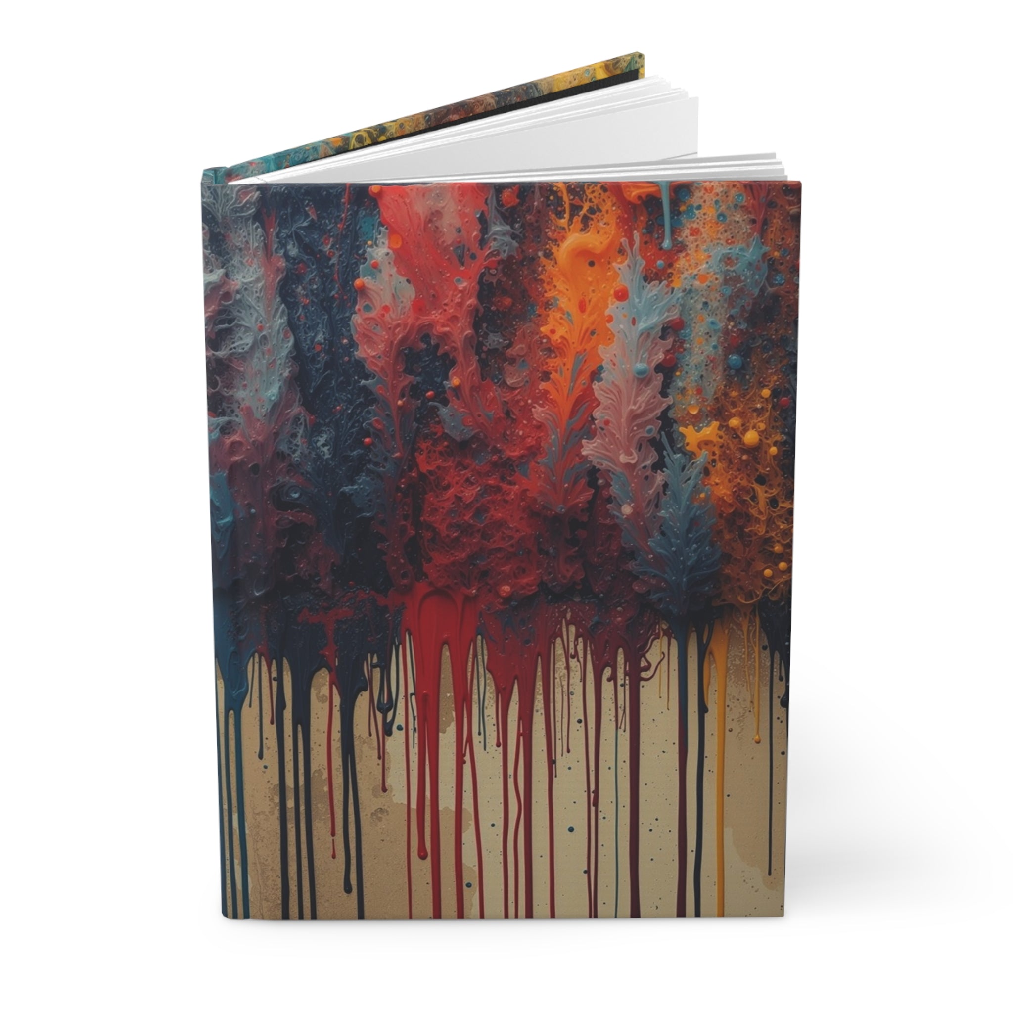 CHROMAFALL full-spectrum paint drop hardcover art journal by Scattercrate — bold maximalist color explosion