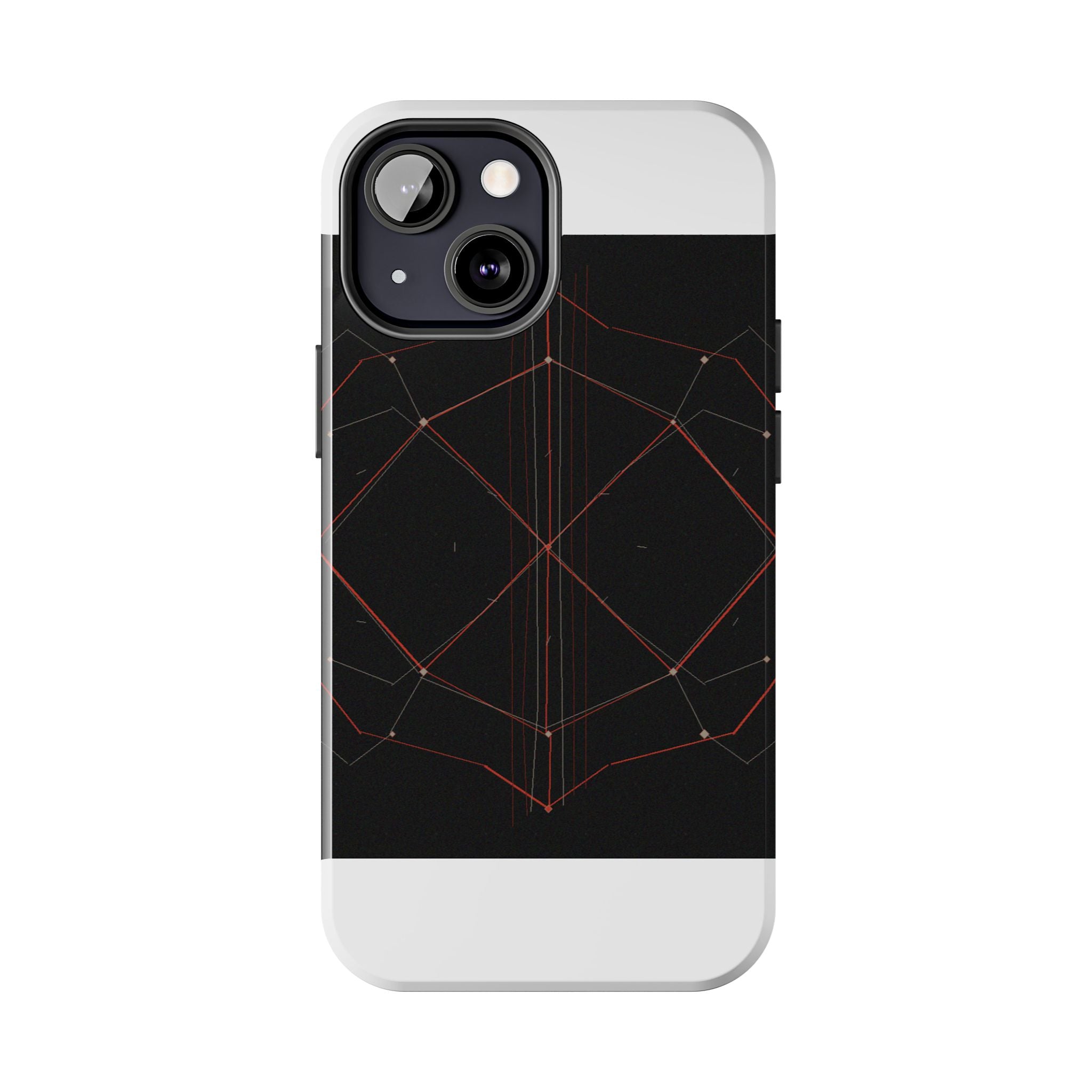 Dead Reckoning tough phone case by Scattercrate — abstract navigation art, dark geometric protective case