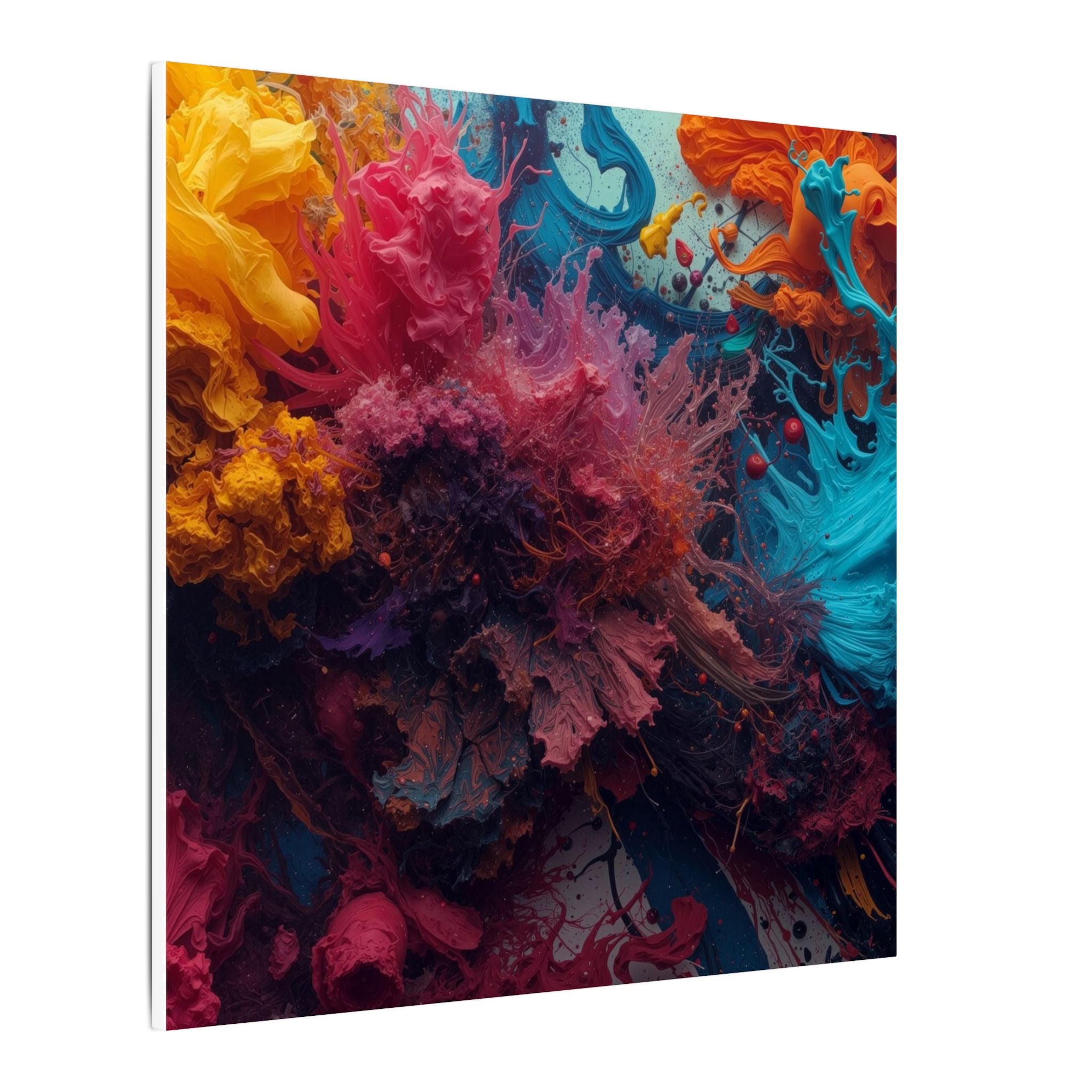 Goldenreef canvas print by Scattercrate — marigold and coral tones in a glowing reef-inspired abstract