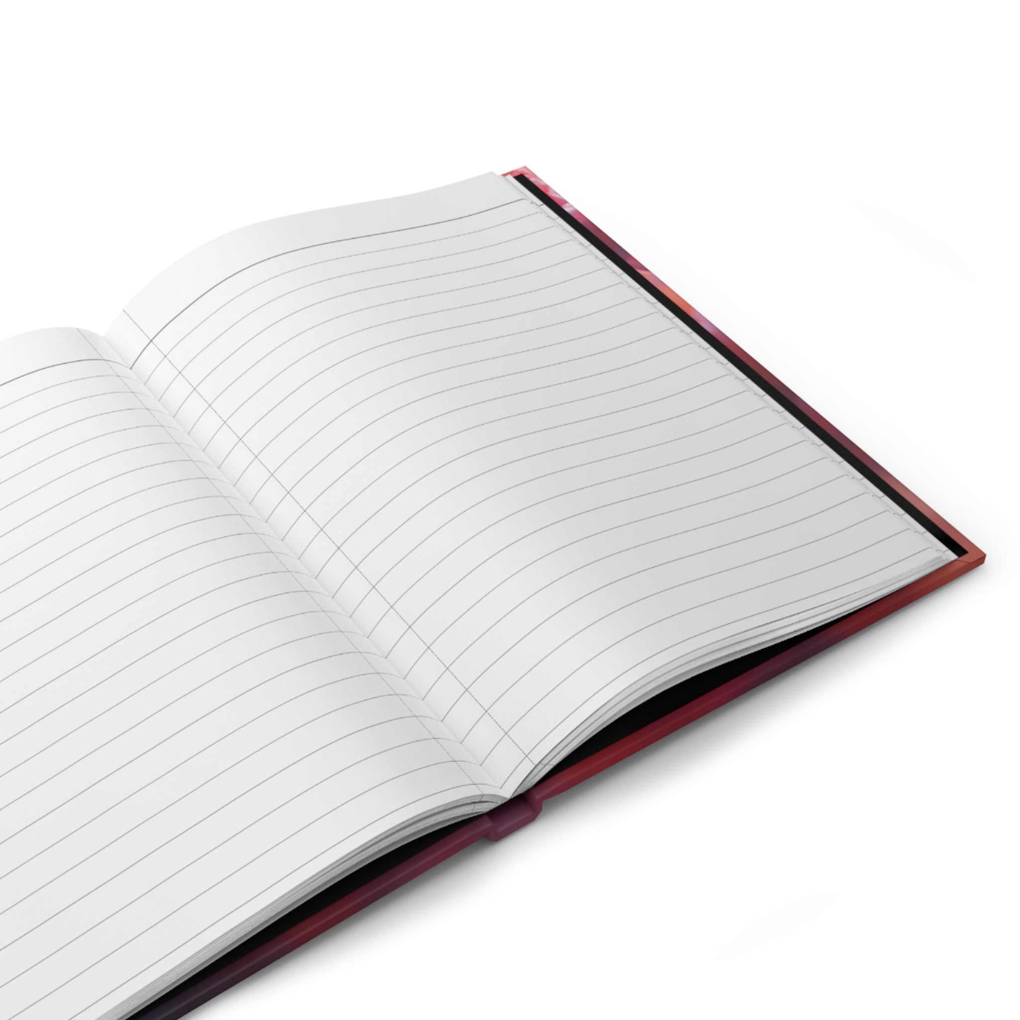 Marblewave Hardcover Journal — Red & Blue Ink Swirl Notebook