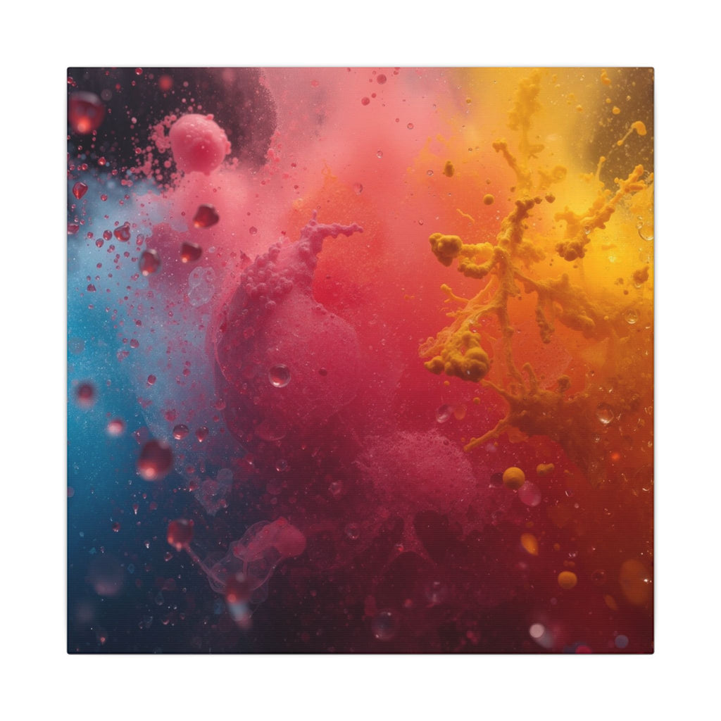 MISTBLOOM canvas wall art by Scattercrate — dew bloom particles suspended mid-air
