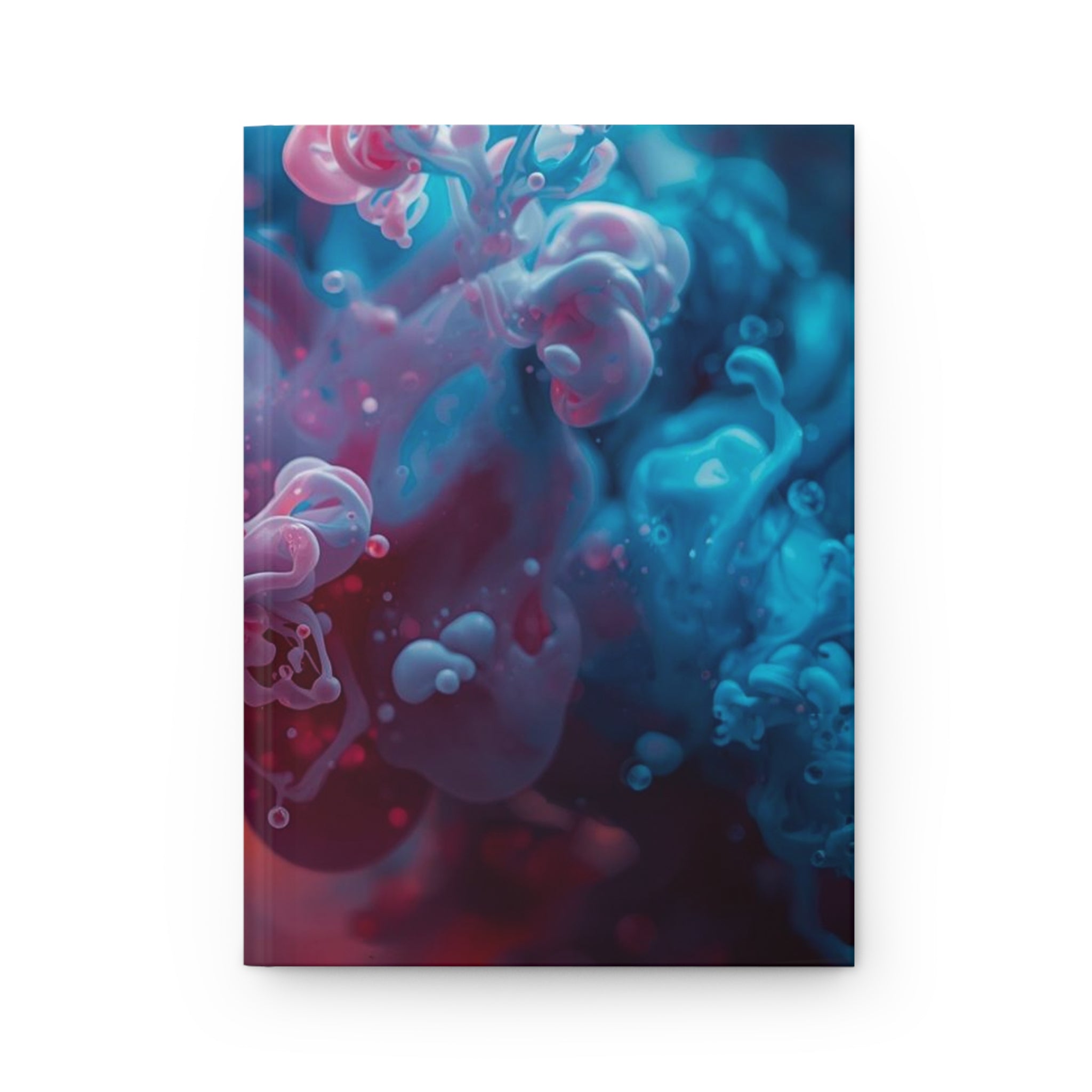 Marblewave hardcover journal by Scattercrate — red and blue ink swirl notebook