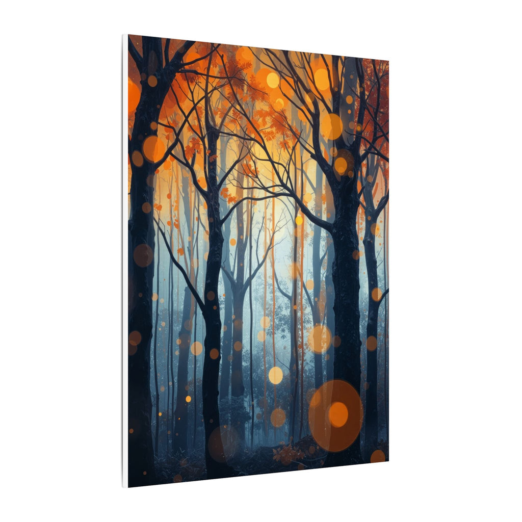 GLOW FOREST — Abstract Forest Lights Framed Canvas Wall Art