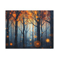 GLOW FOREST — Abstract Forest Lights Framed Canvas Wall Art