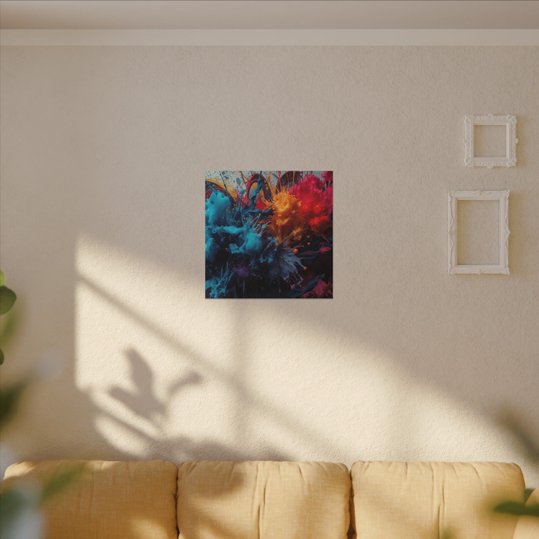 Crimsonspark canvas print by Scattercrate — ember graffiti wall art, crimson spark over dark ground