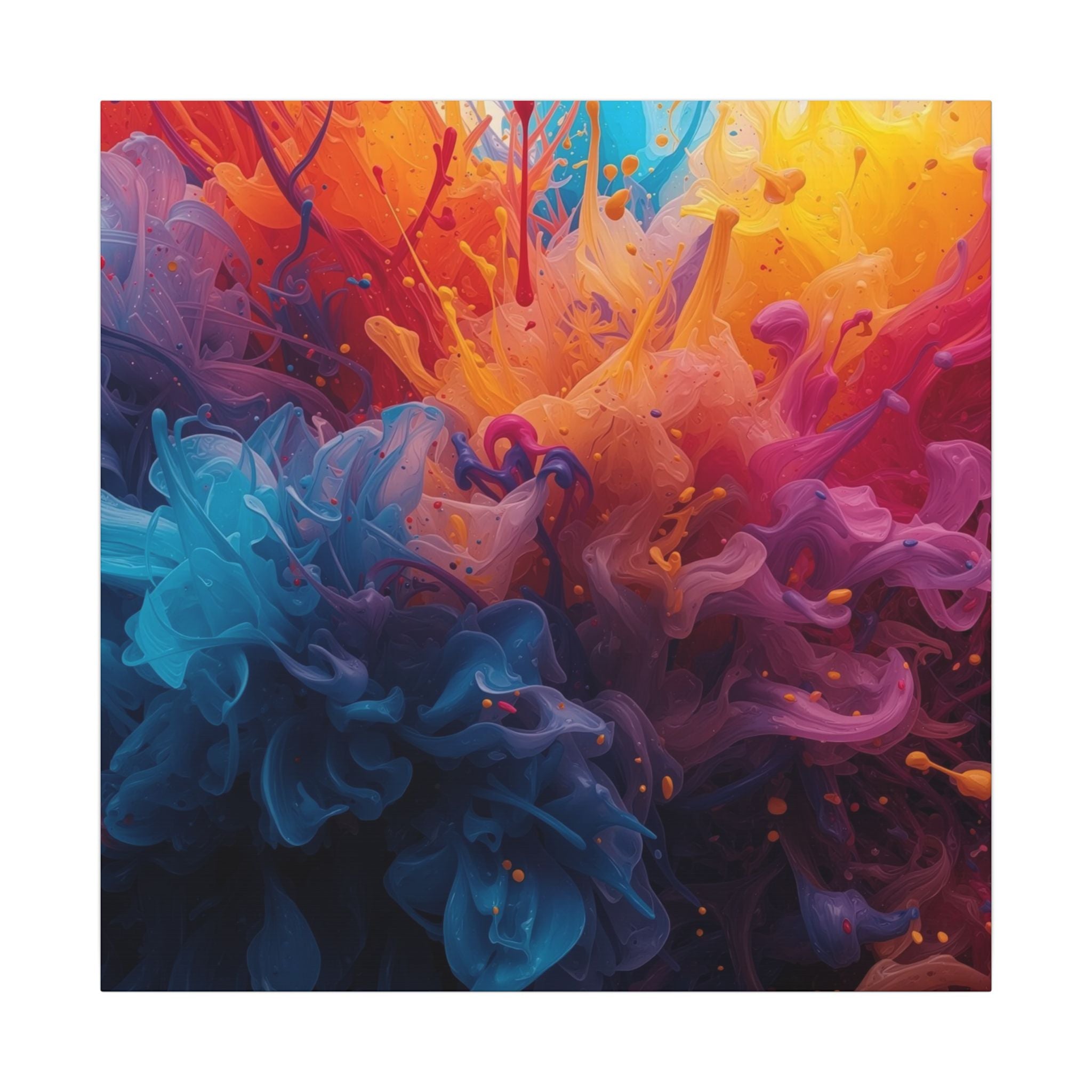 Azureflare canvas print by Scattercrate — blue ember wall art, cool flame over deep indigo