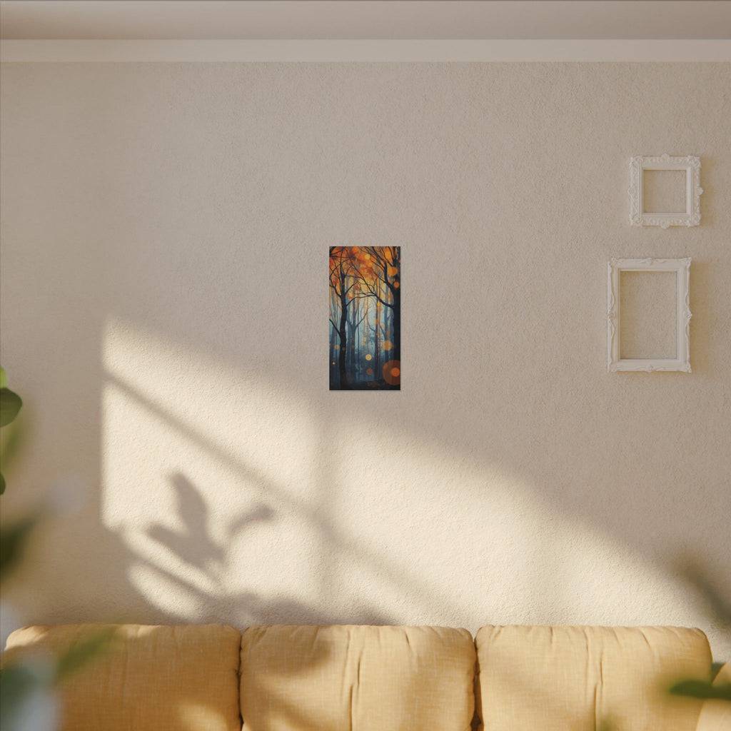 GLOW FOREST — Abstract Forest Lights Framed Canvas Wall Art