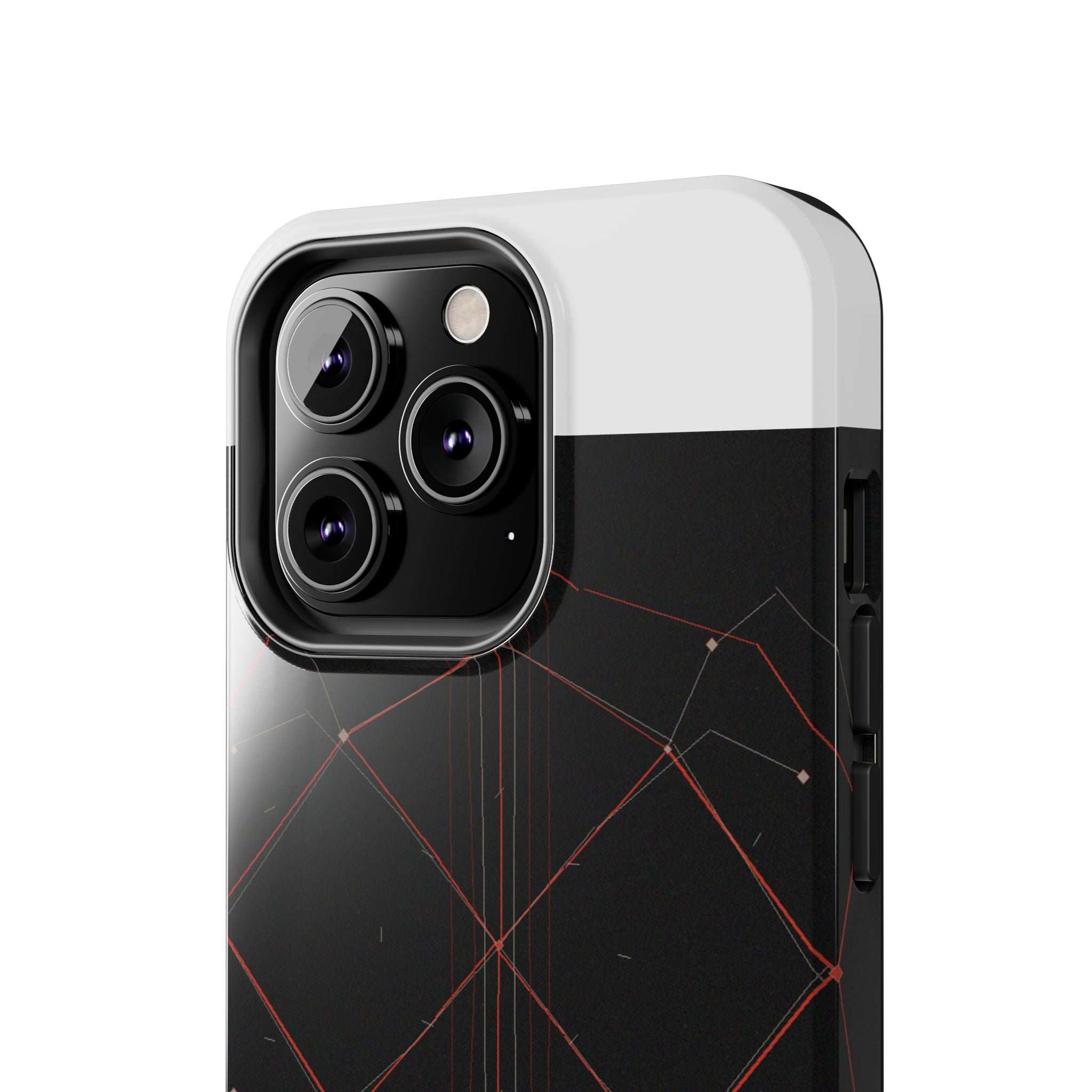 Dead Reckoning tough phone case by Scattercrate — abstract navigation art, dark geometric protective case