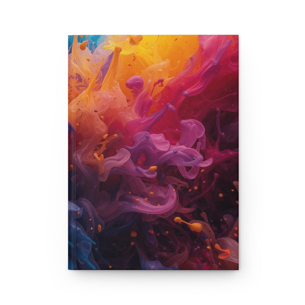 Azureflare hardcover journal by Scattercrate — blue ember wall art, cool flame over deep indigo