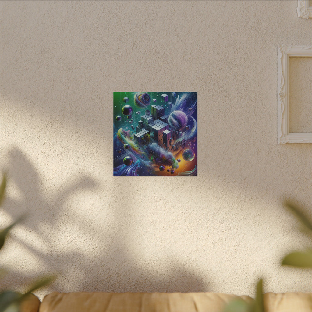 VOXEL — Chrome Geometric Cosmos Canvas Wall Art