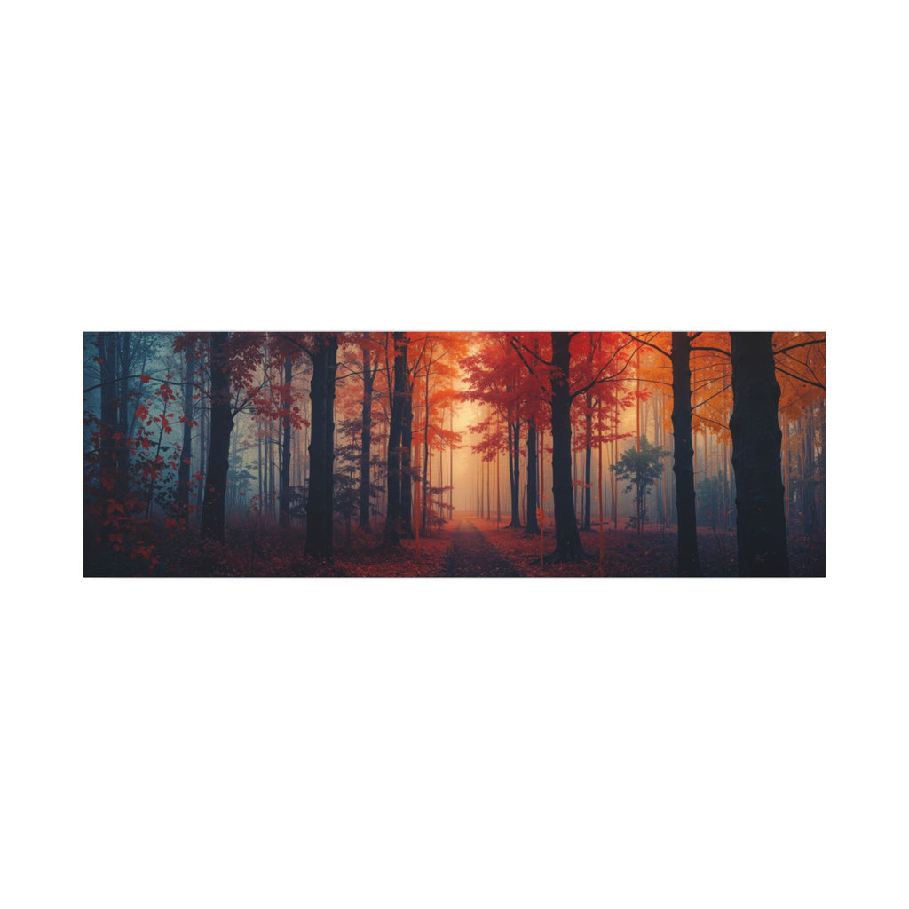 AMBER FOREST — Abstract Autumn Forest Framed Canvas Wall Art