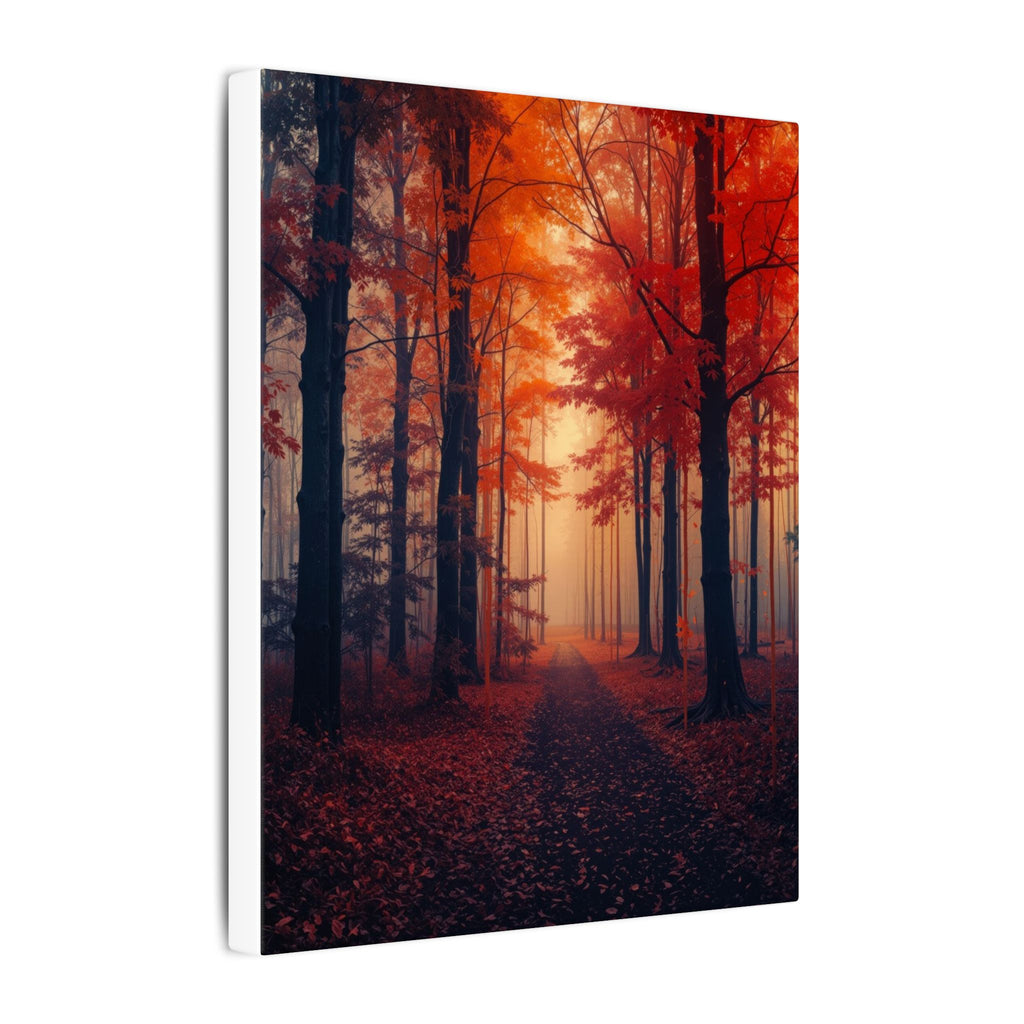 AMBER FOREST — Abstract Autumn Forest Framed Canvas Wall Art