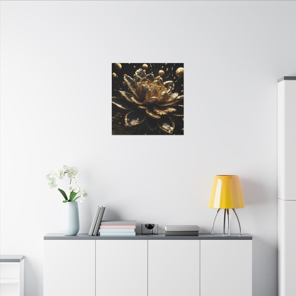 AURUM — Crystallized Black and Gold Abstract Canvas Wall Art | Scattercrate