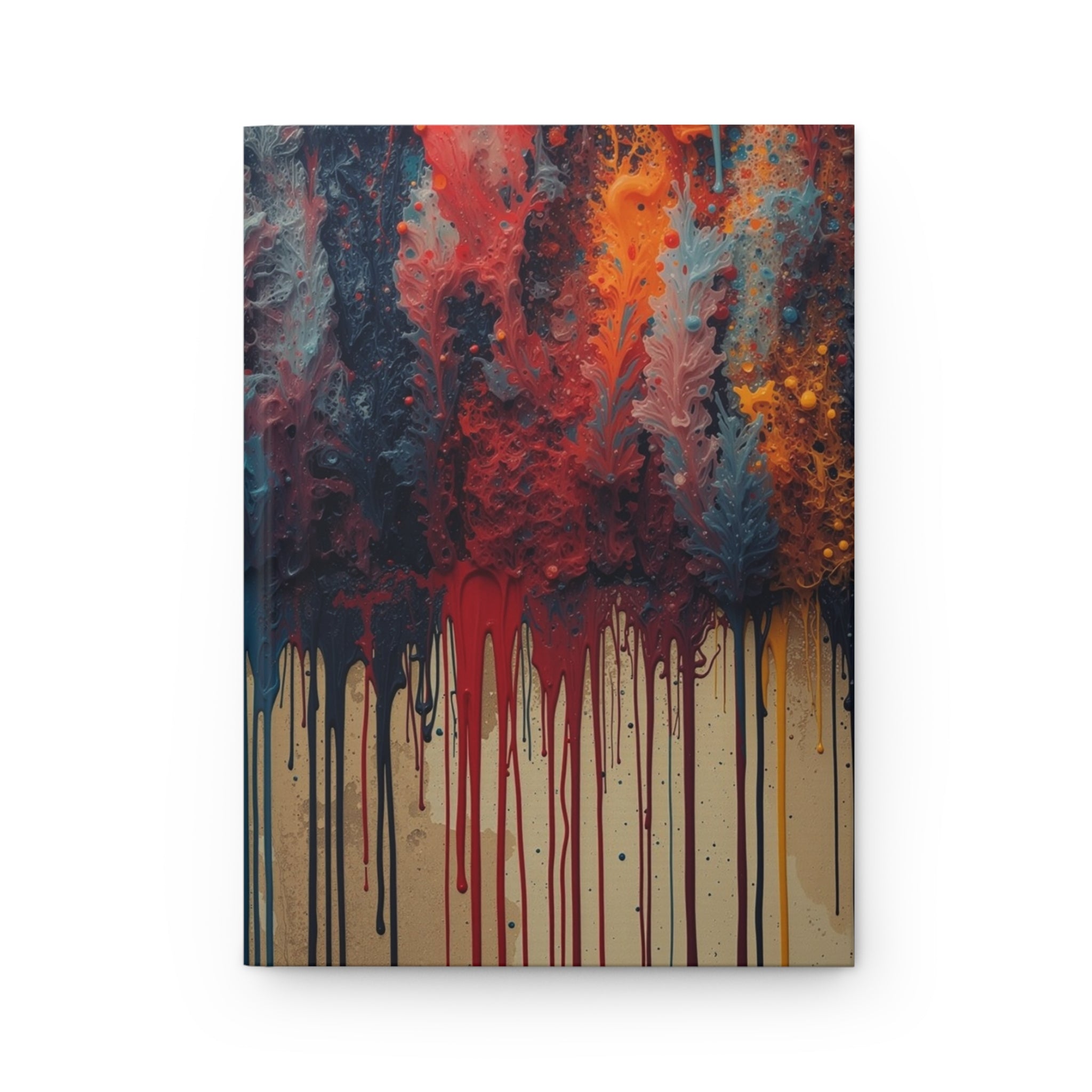 CHROMAFALL full-spectrum paint drop hardcover art journal by Scattercrate — bold maximalist color explosion
