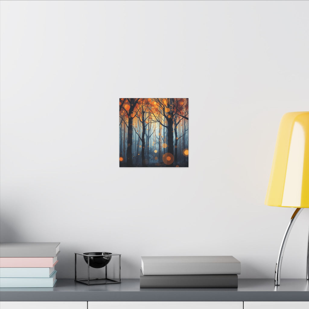 GLOW FOREST — Abstract Forest Lights Framed Canvas Wall Art