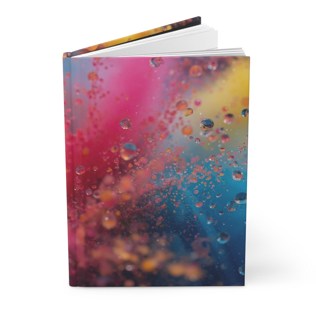 CHROMADRIFT hardcover art journal by Scattercrate — slow-drifting chromatic particle field