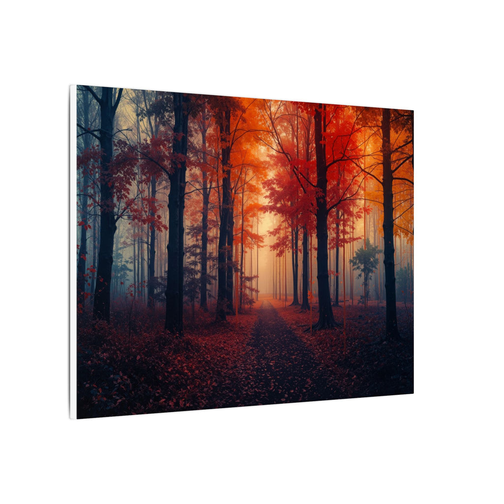 AMBER FOREST — Abstract Autumn Forest Framed Canvas Wall Art