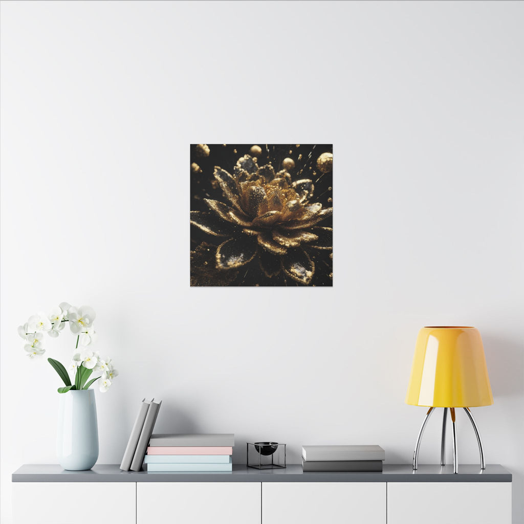 AURUM — Crystallized Black and Gold Abstract Canvas Wall Art | Scattercrate