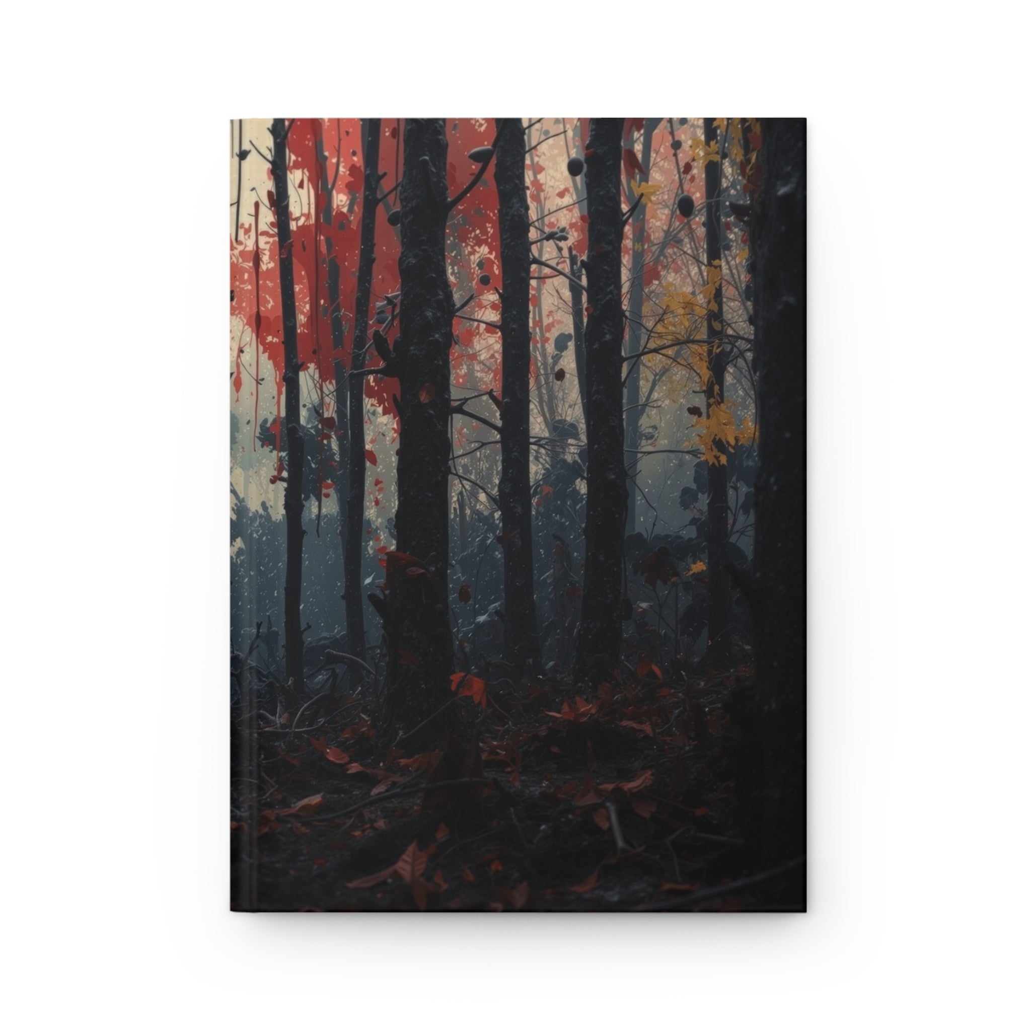 HUSHWOOD abstract forest hardcover art journal by Scattercrate — hushed moody forest notebook