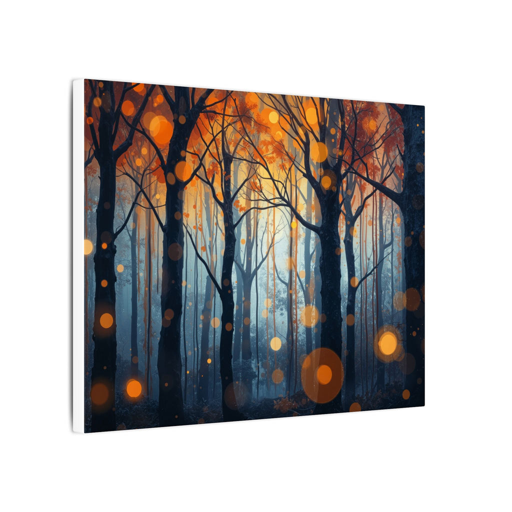 GLOW FOREST — Abstract Forest Lights Framed Canvas Wall Art
