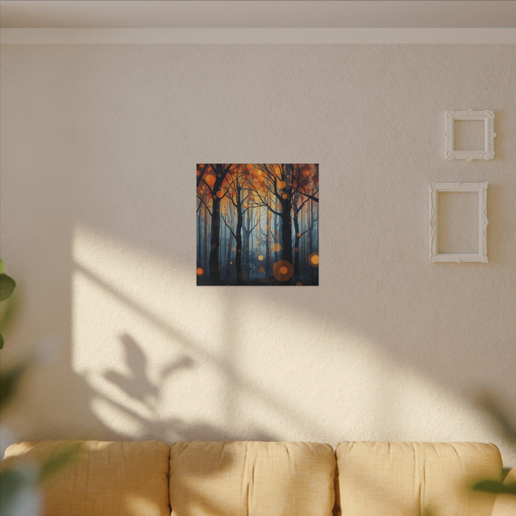 GLOW FOREST — Ethereal Luminous Forest Framed Canvas Wall Art