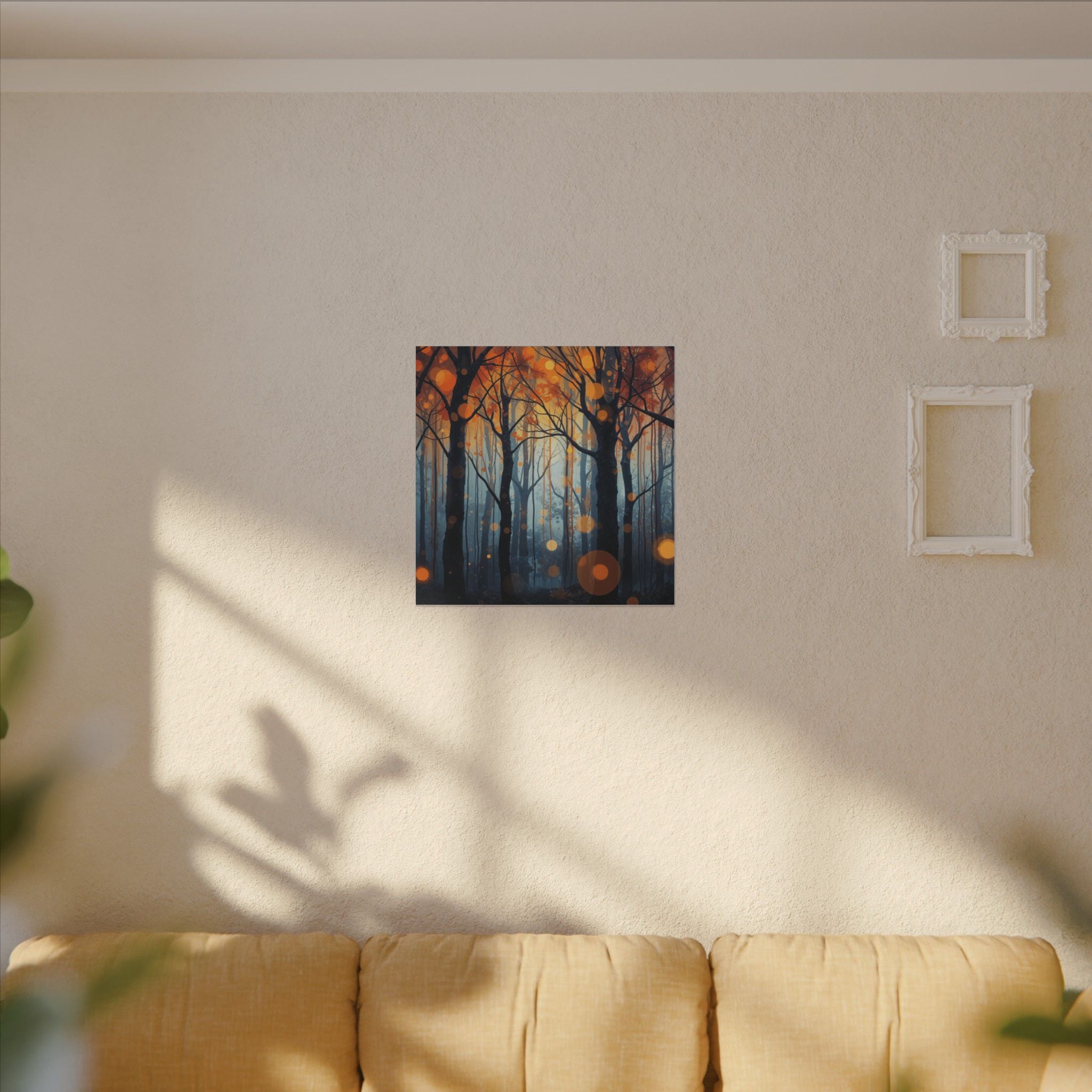 GLOW FOREST — Ethereal Luminous Forest Framed Canvas Wall Art